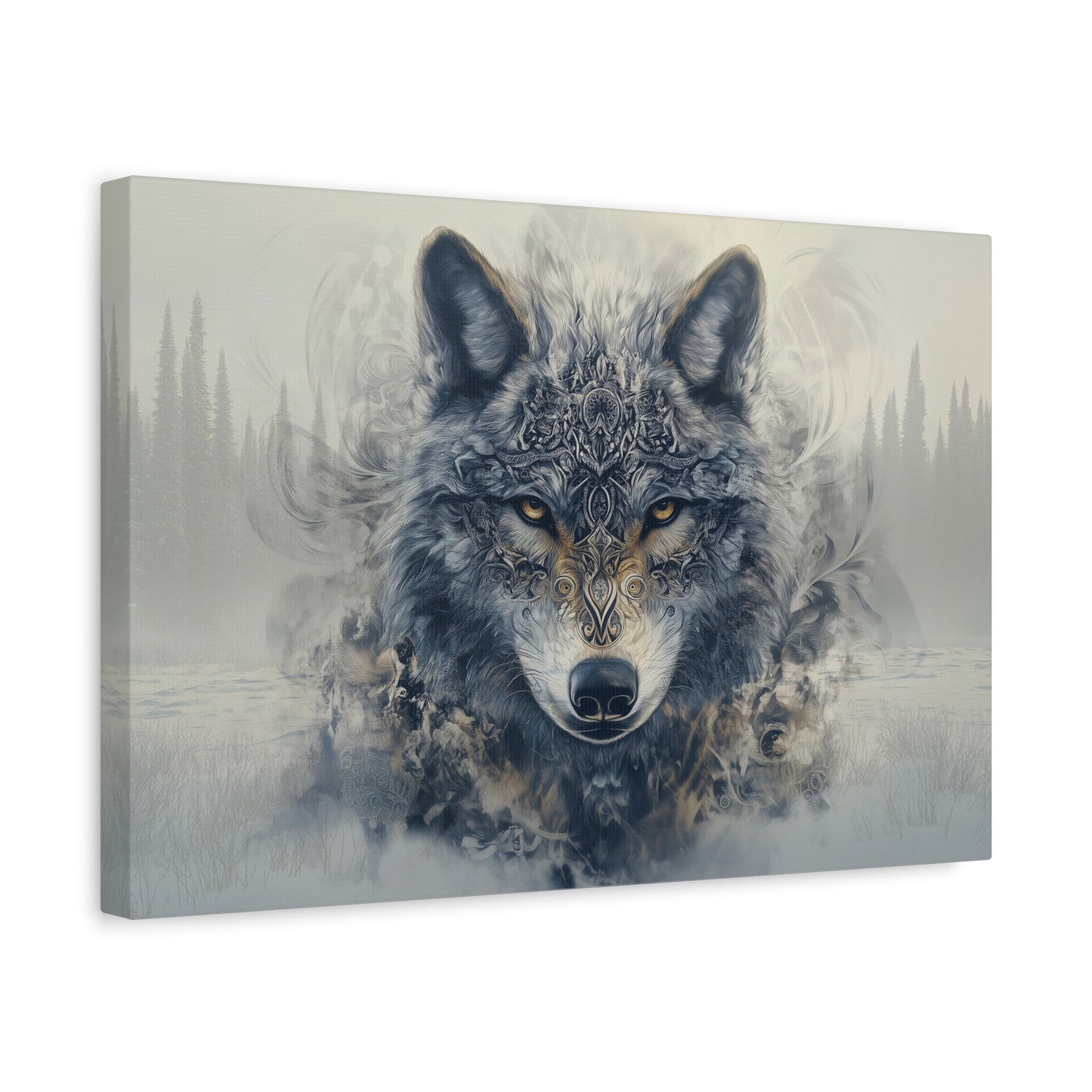 Grey Wolf Snowy Tundra Print on Canvas Wrapped Wall Art (FREE SHIPPING)
