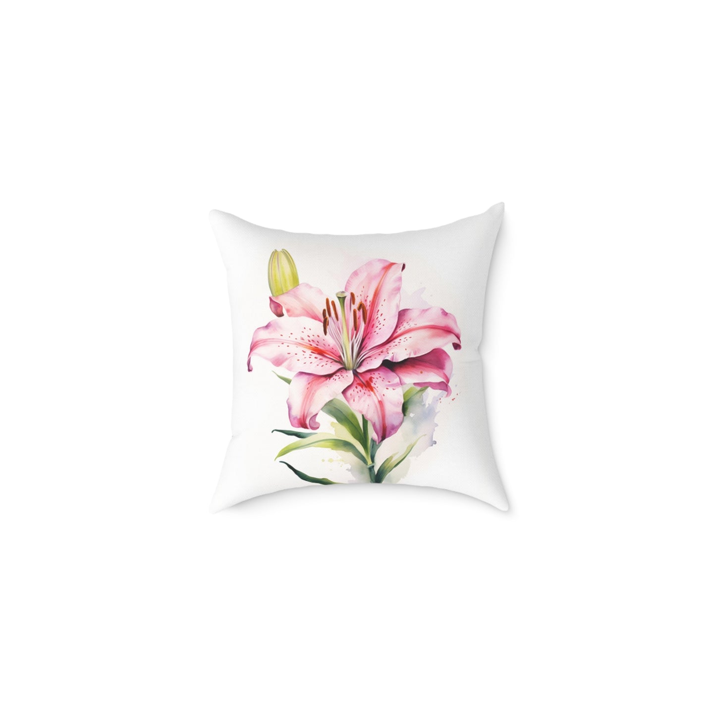Lily Pillow Square Poly Canvas Pillow (FREE SHIPPING)