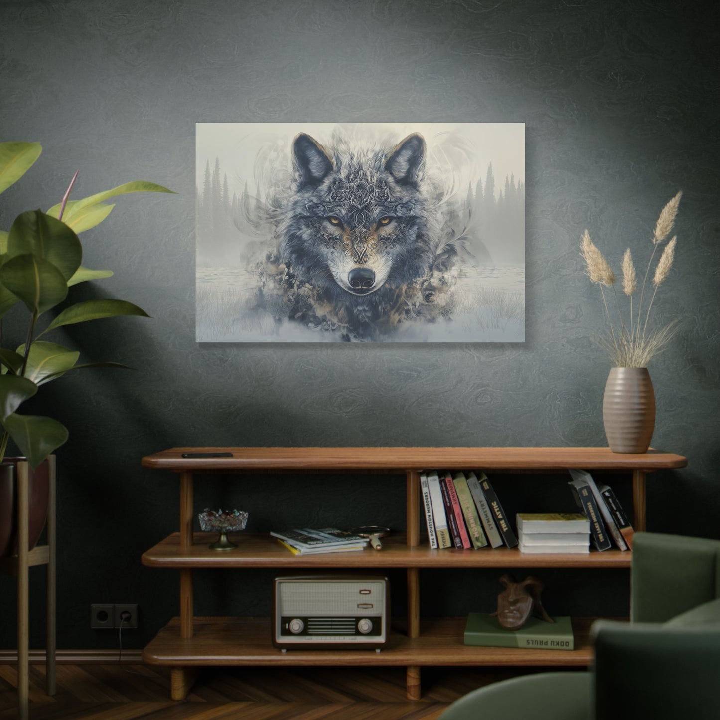 Grey Wolf Snowy Tundra Print on Canvas Wrapped Wall Art (FREE SHIPPING)