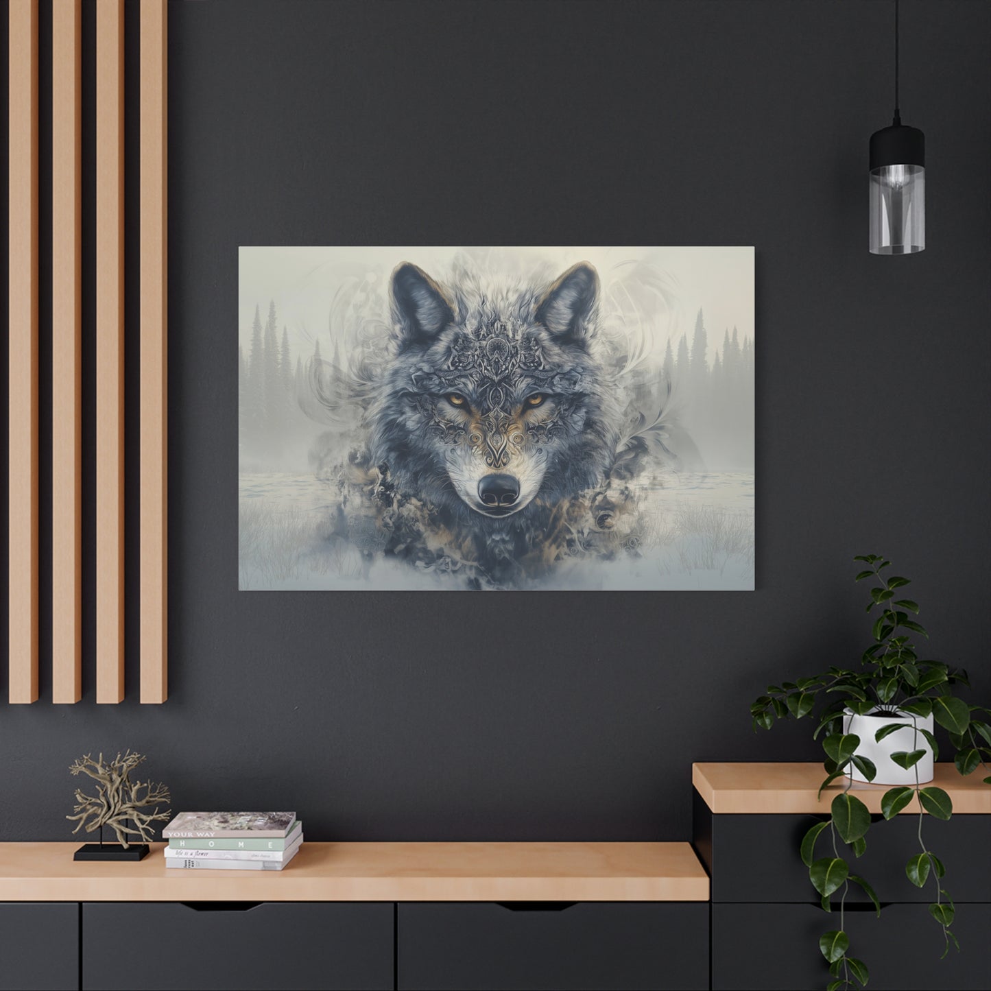 Grey Wolf Snowy Tundra Print on Canvas Wrapped Wall Art (FREE SHIPPING)