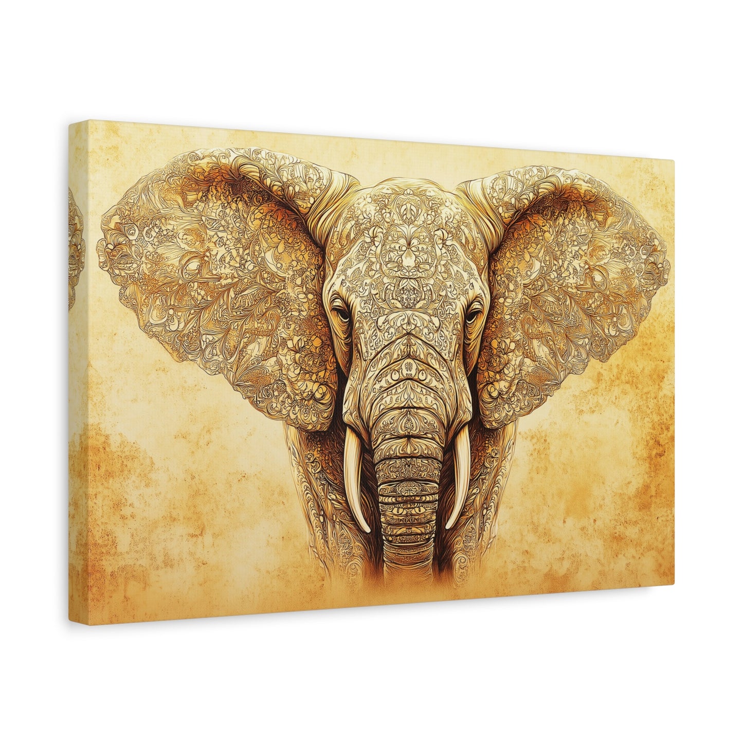Boho Earthy Elephant Wall Art, Wrapped Matte Canvas, Stretched, 1.25" (FREE SHIPPING)