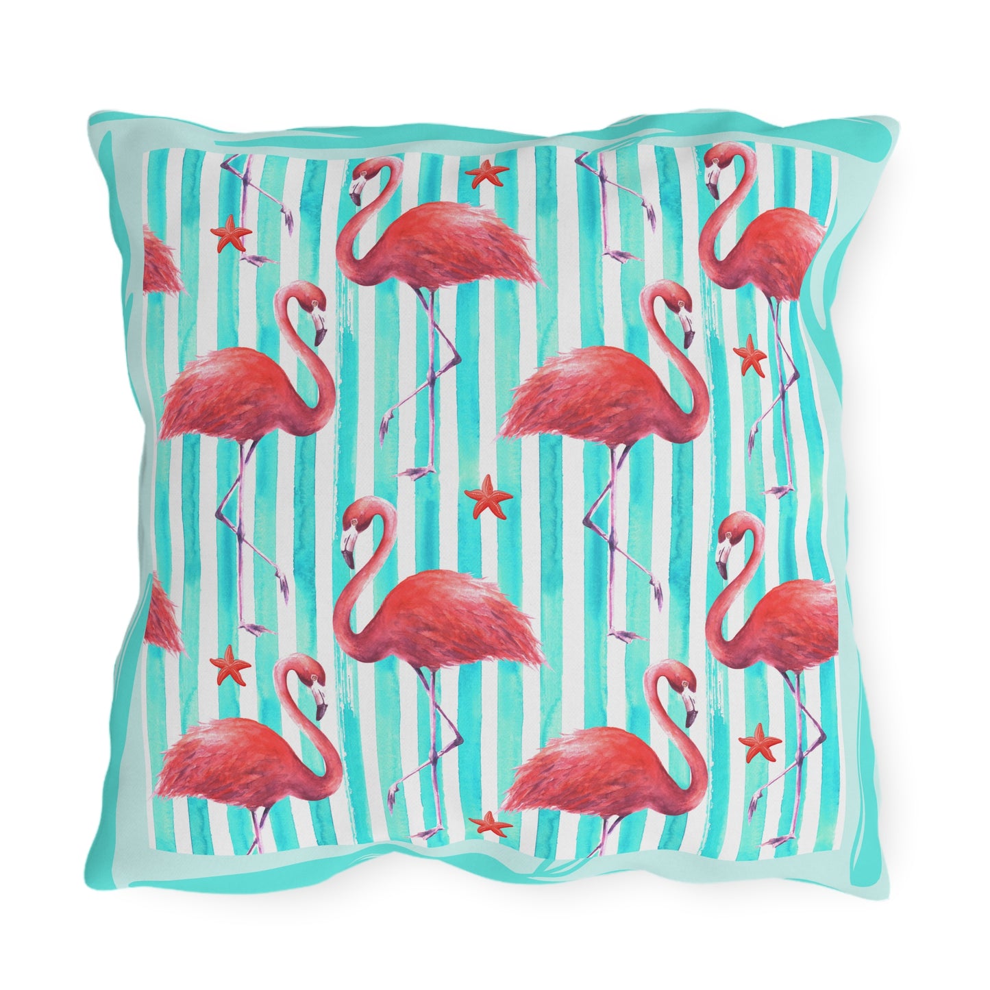 Pink Flamingos & Starfish Pattern Pillow (FREE SHIPPING)