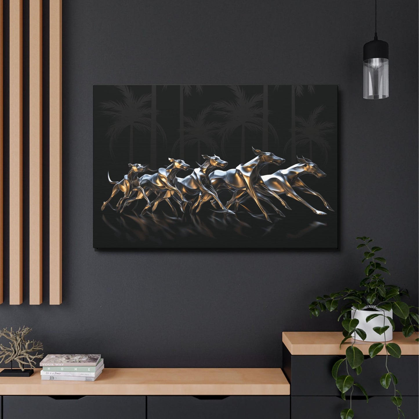Greyhound Palm Beach Race Wall Art, Print on Wrapped Canvas (FREE SHIPPING)