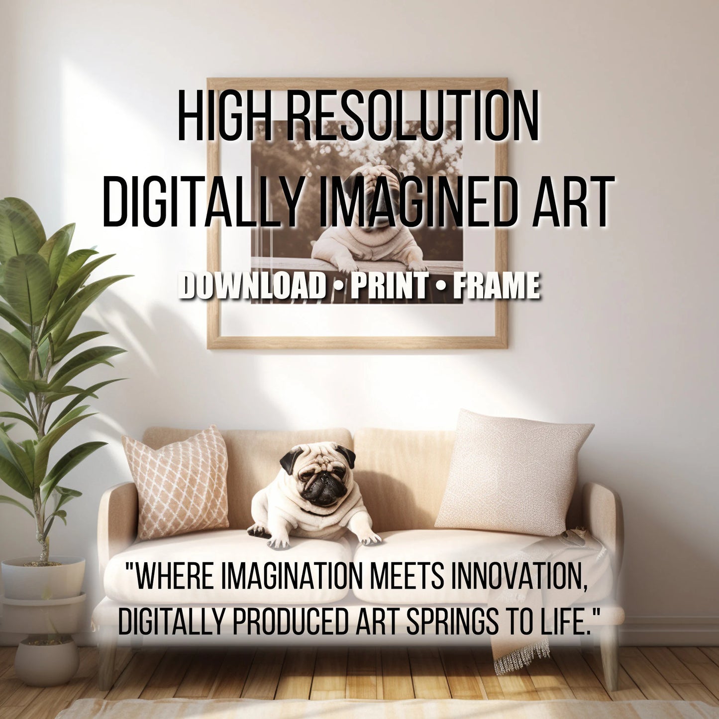 Pug Dog Galactic Astronaut Download Digital Poster