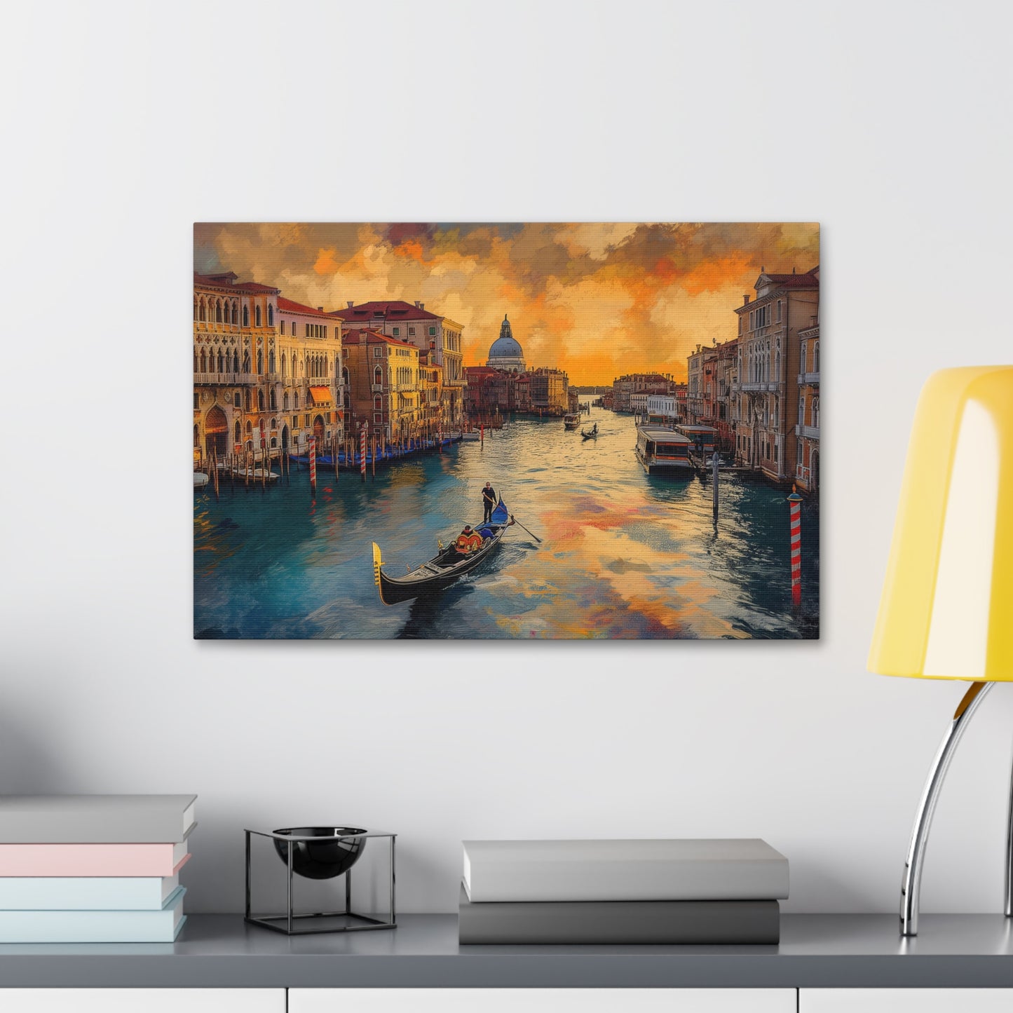 Venice Sunset Wall Art, Print on Wrapped Canvas (FREE SHIPPING)