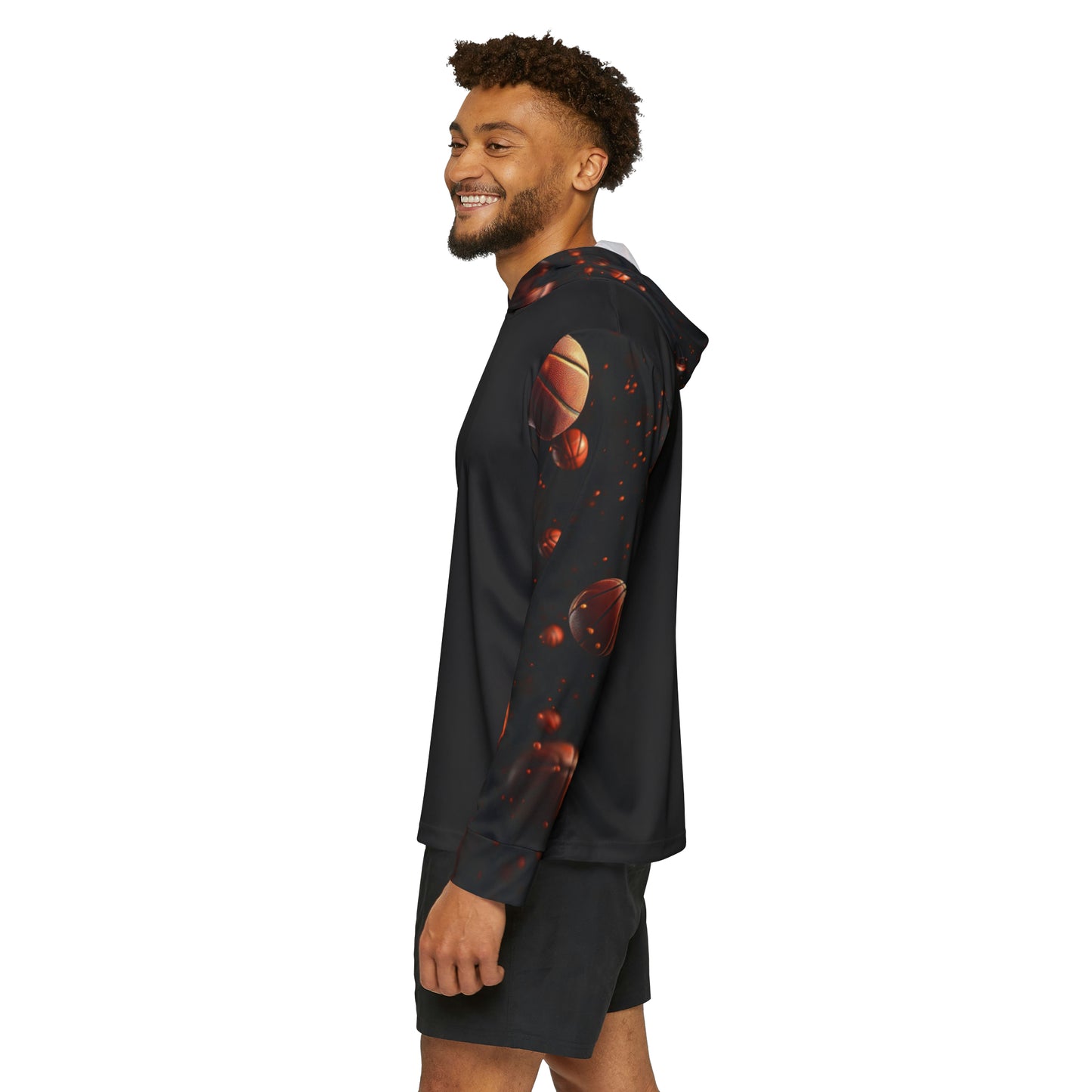 Sleeve Print Basketball Warmup Hoodie