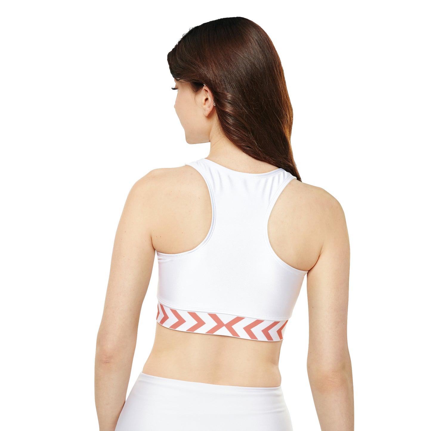 Yoga-Workout Top_Arrow Pattern on White_Model Close up Back