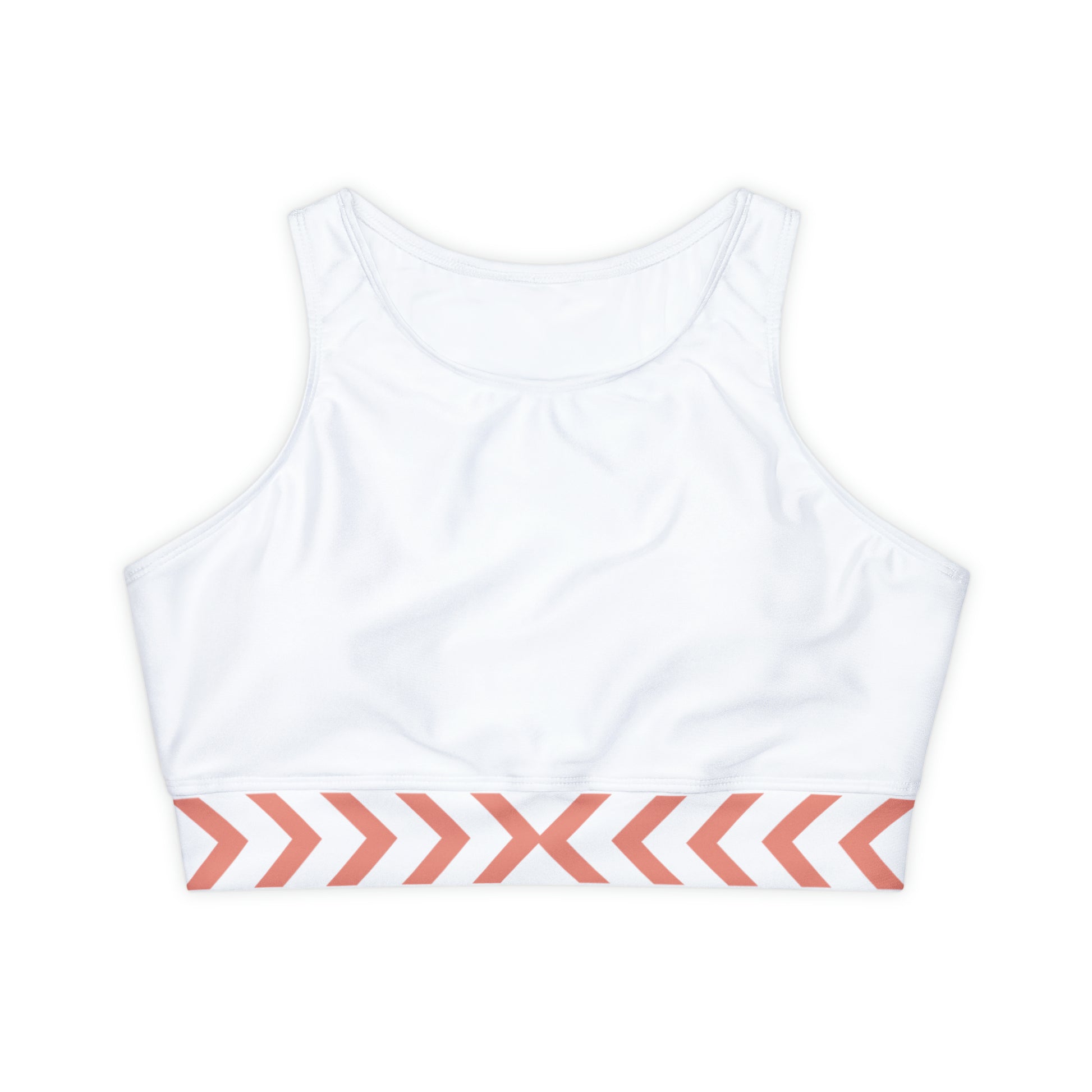 Yoga-Workout Top_Arrow Pattern on White_Front View