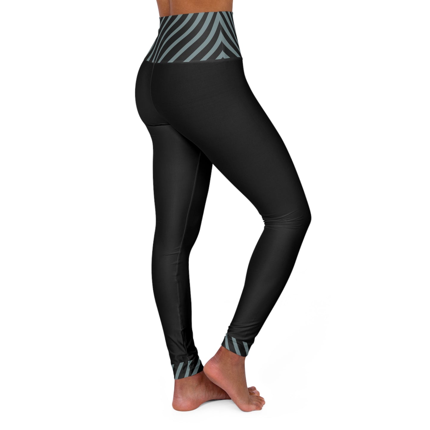 Zebra Pattern Gray on Black Legging_Right View