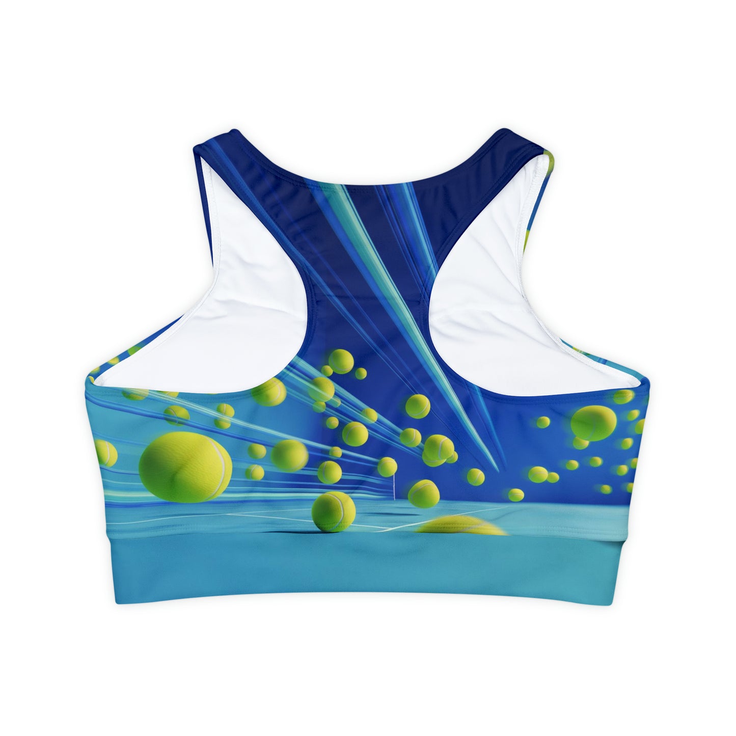 Tennis Design Padded Sports Bra, Back