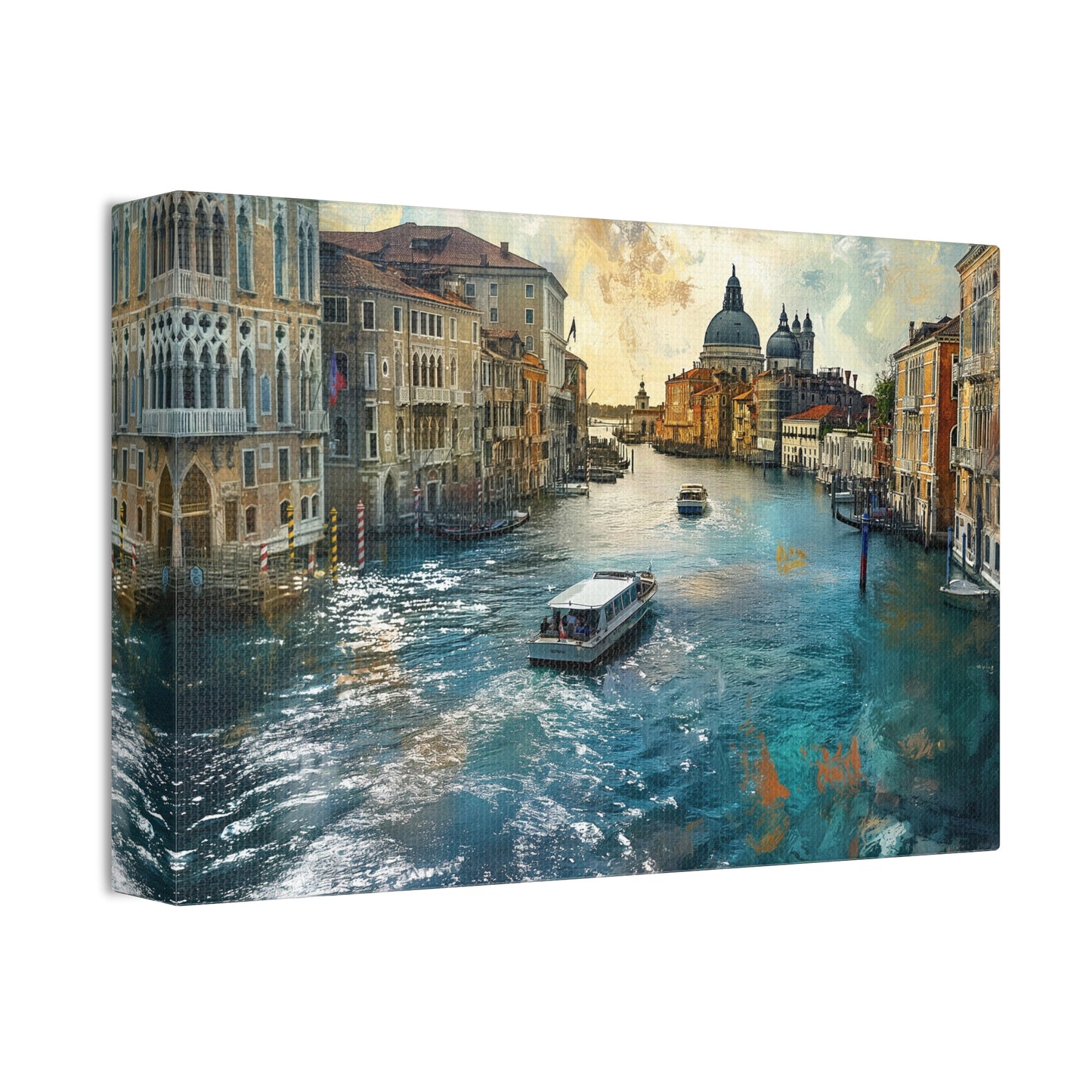 Venice Water Taxi Wall Art, Print of Wrapped Matte Canvas (FREESHIPPING)