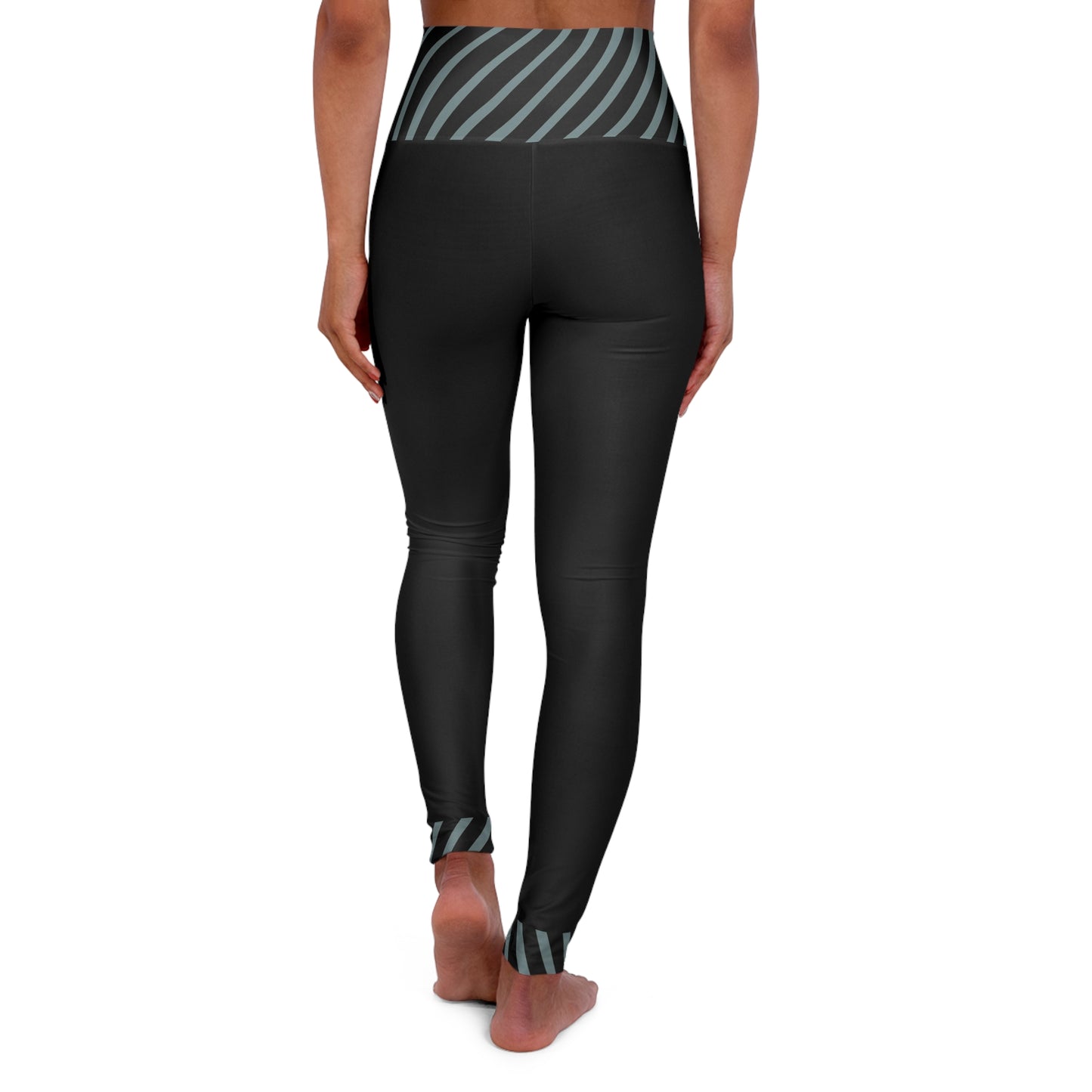 Zebra Pattern Gray on Black Legging_Back View