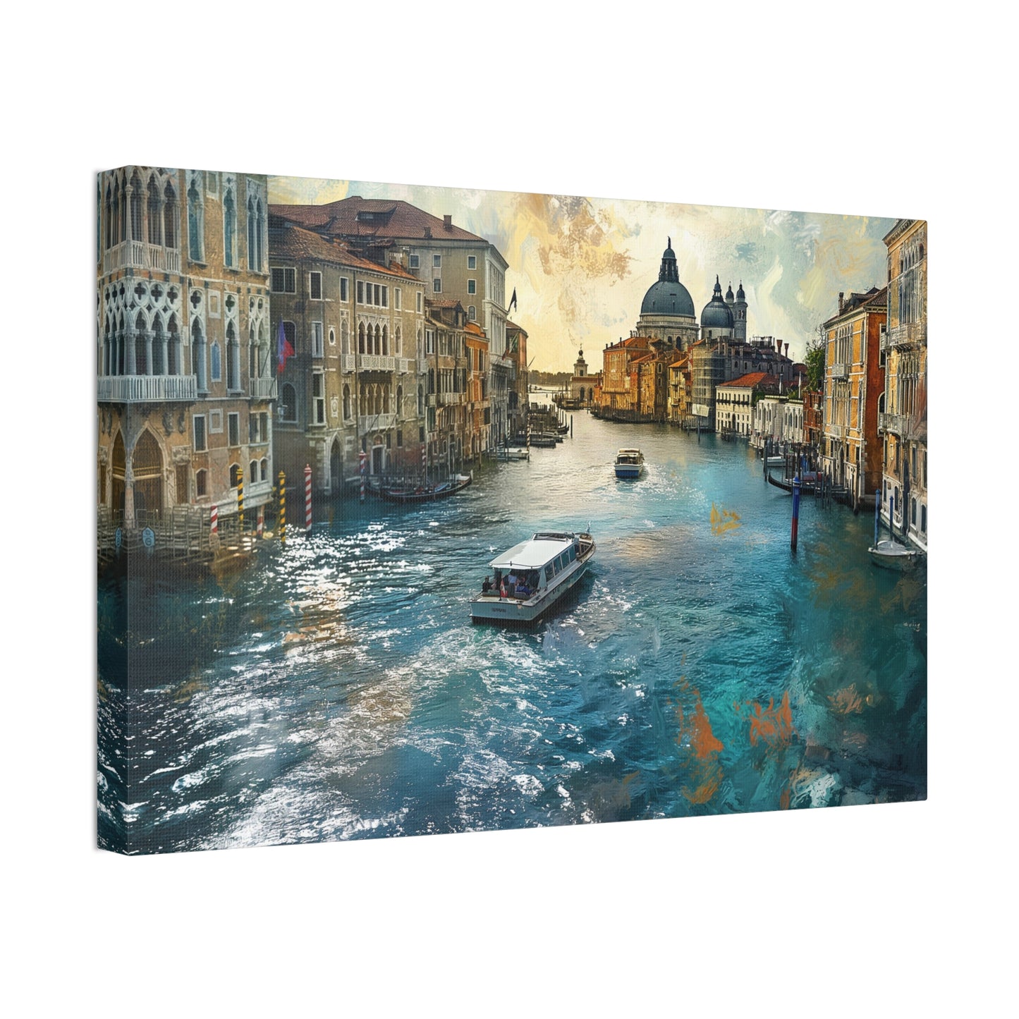 Venice Water Taxi Wall Art, Print of Wrapped Matte Canvas (FREESHIPPING)