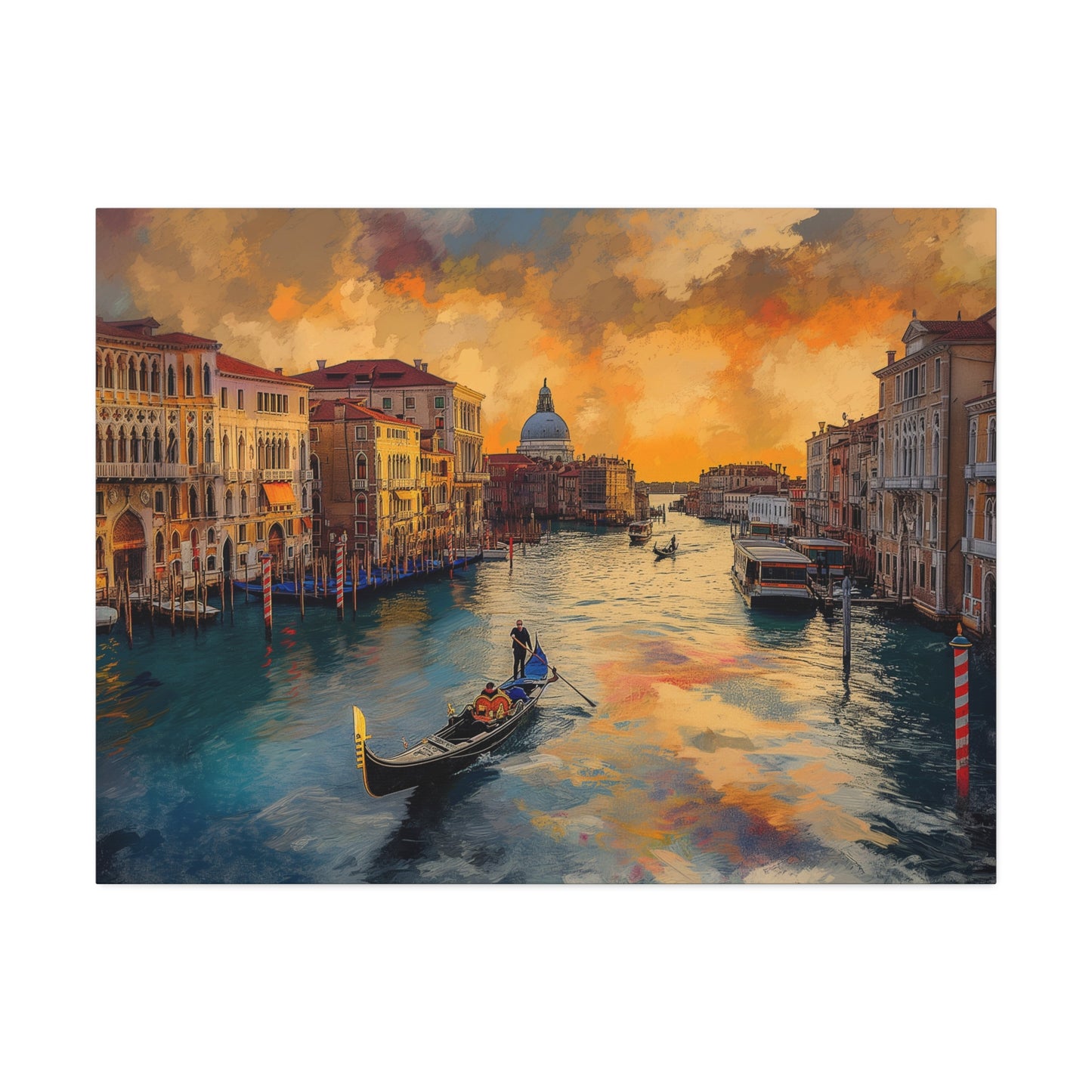 Venice Sunset Wall Art, Print on Wrapped Canvas (FREE SHIPPING)