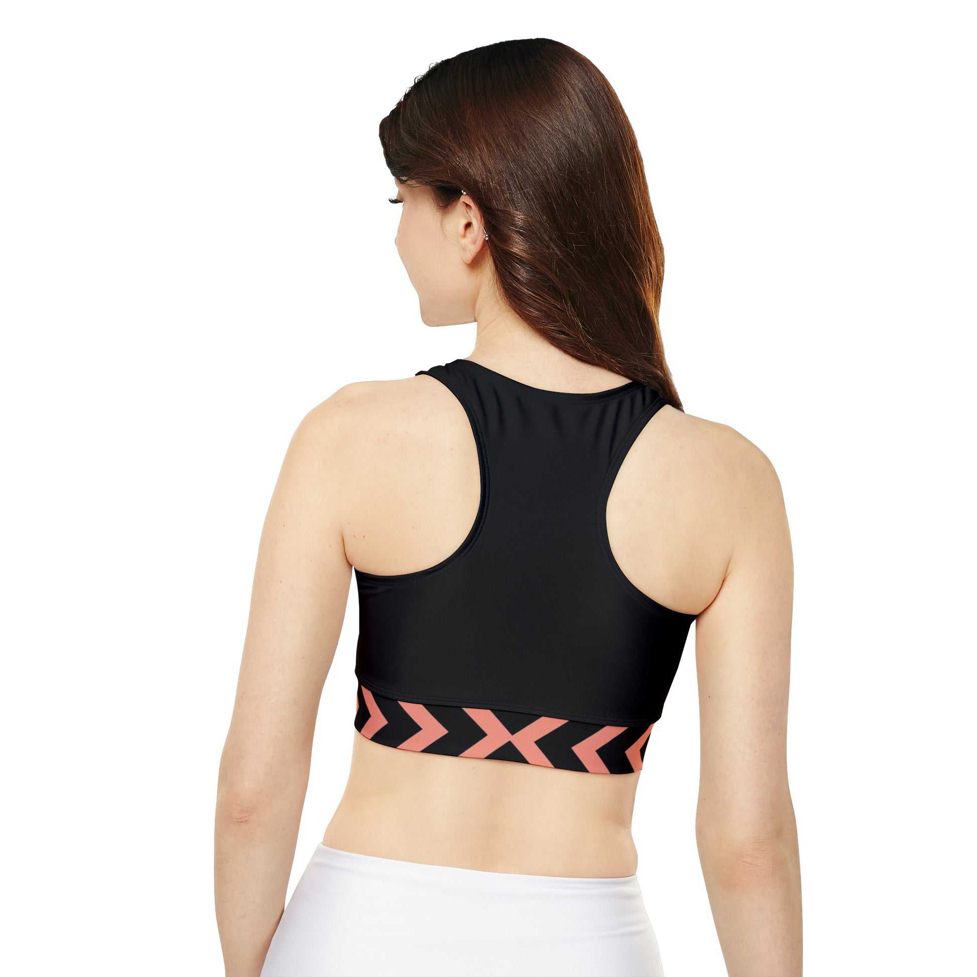 Workout Top_Chevron Arrow pattern_Peach_Back