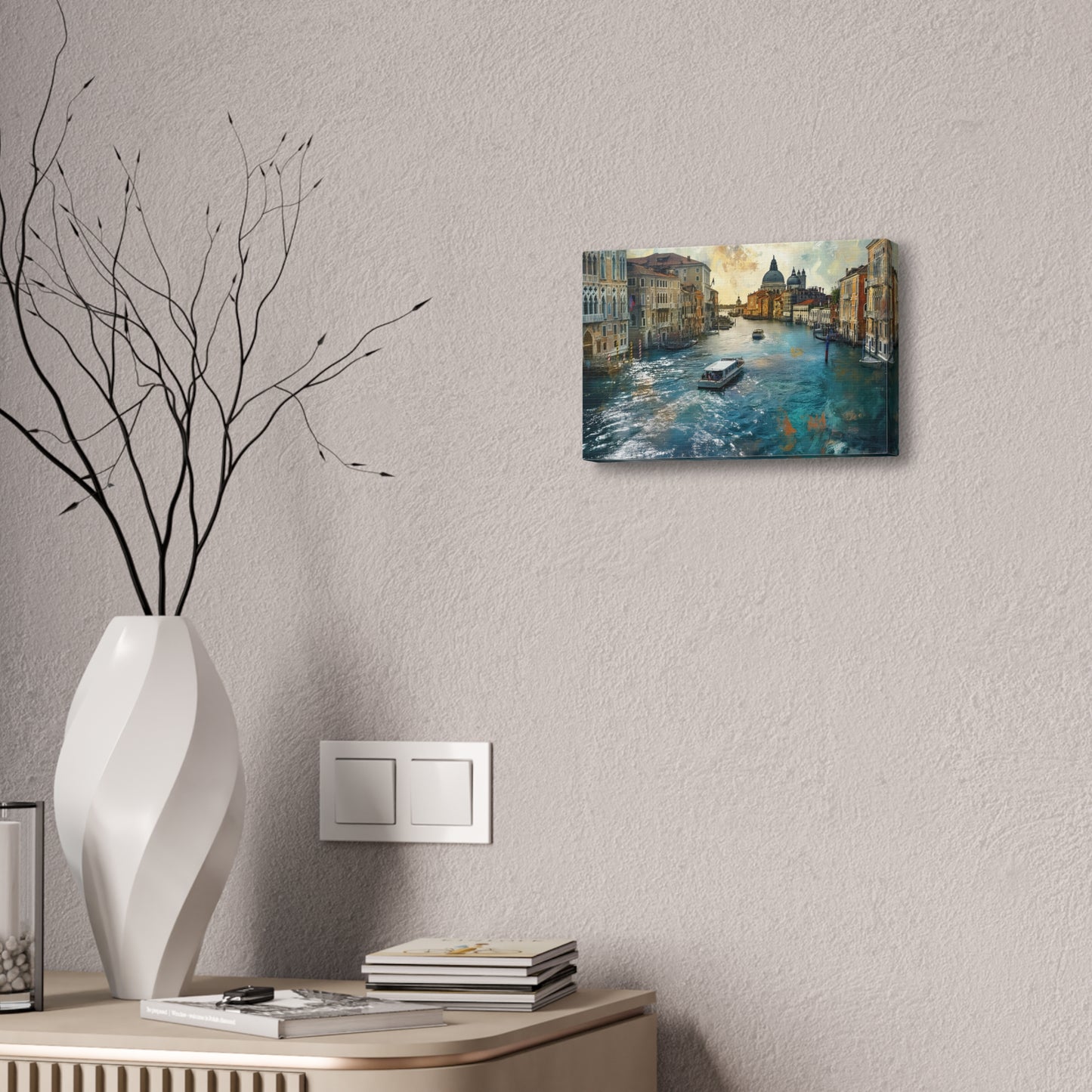 Venice Water Taxi Wall Art, Print of Wrapped Matte Canvas (FREESHIPPING)