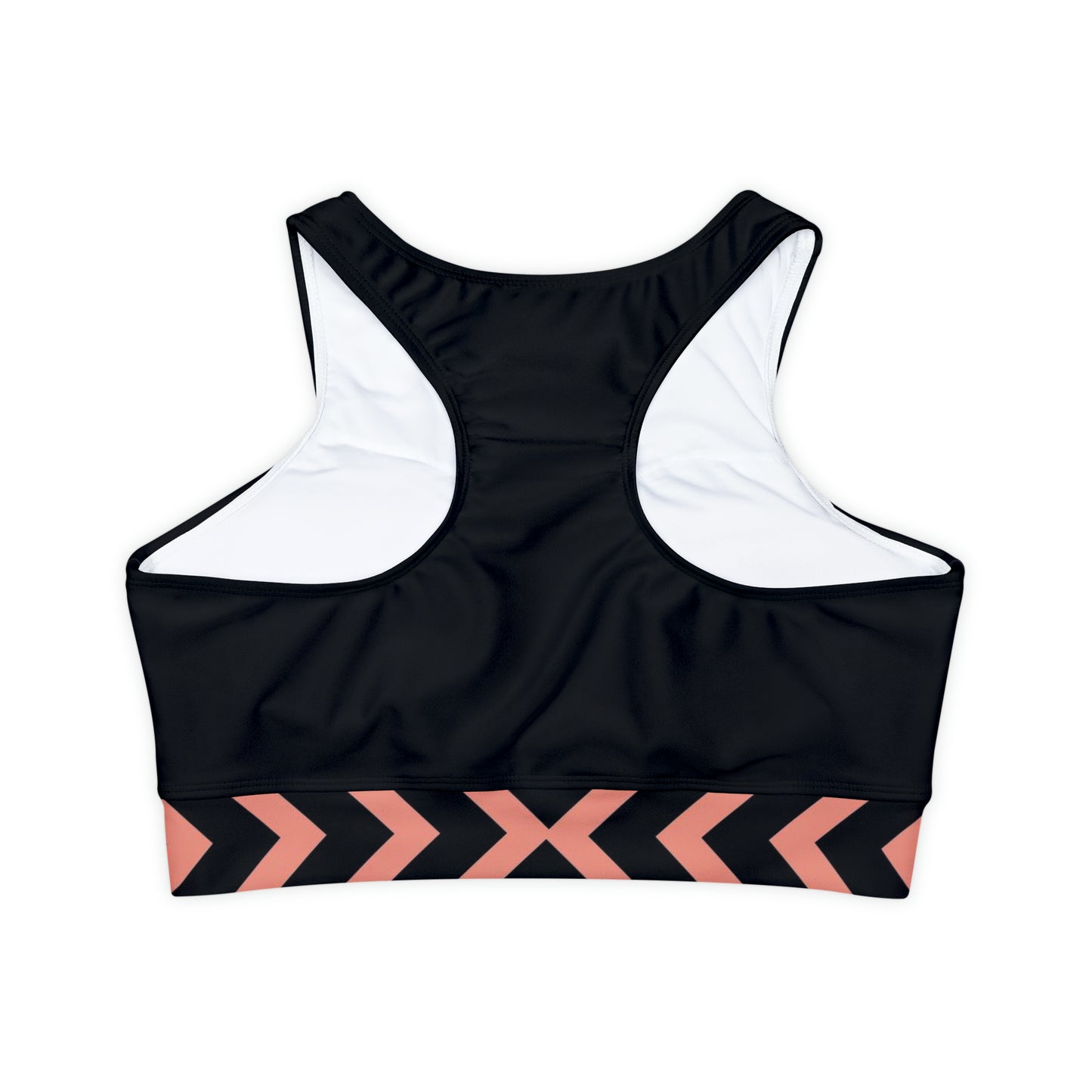 Workout Top_Chevron Arrow pattern_Peach_Bra Back