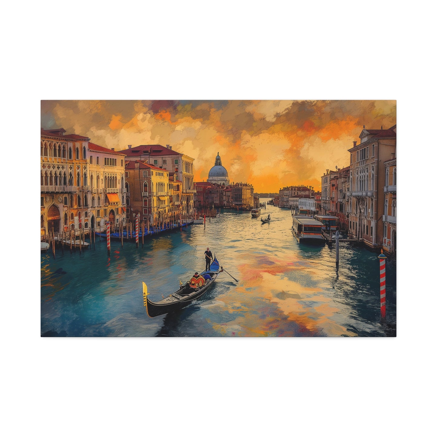 Venice Sunset Wall Art, Print on Wrapped Canvas (FREE SHIPPING)
