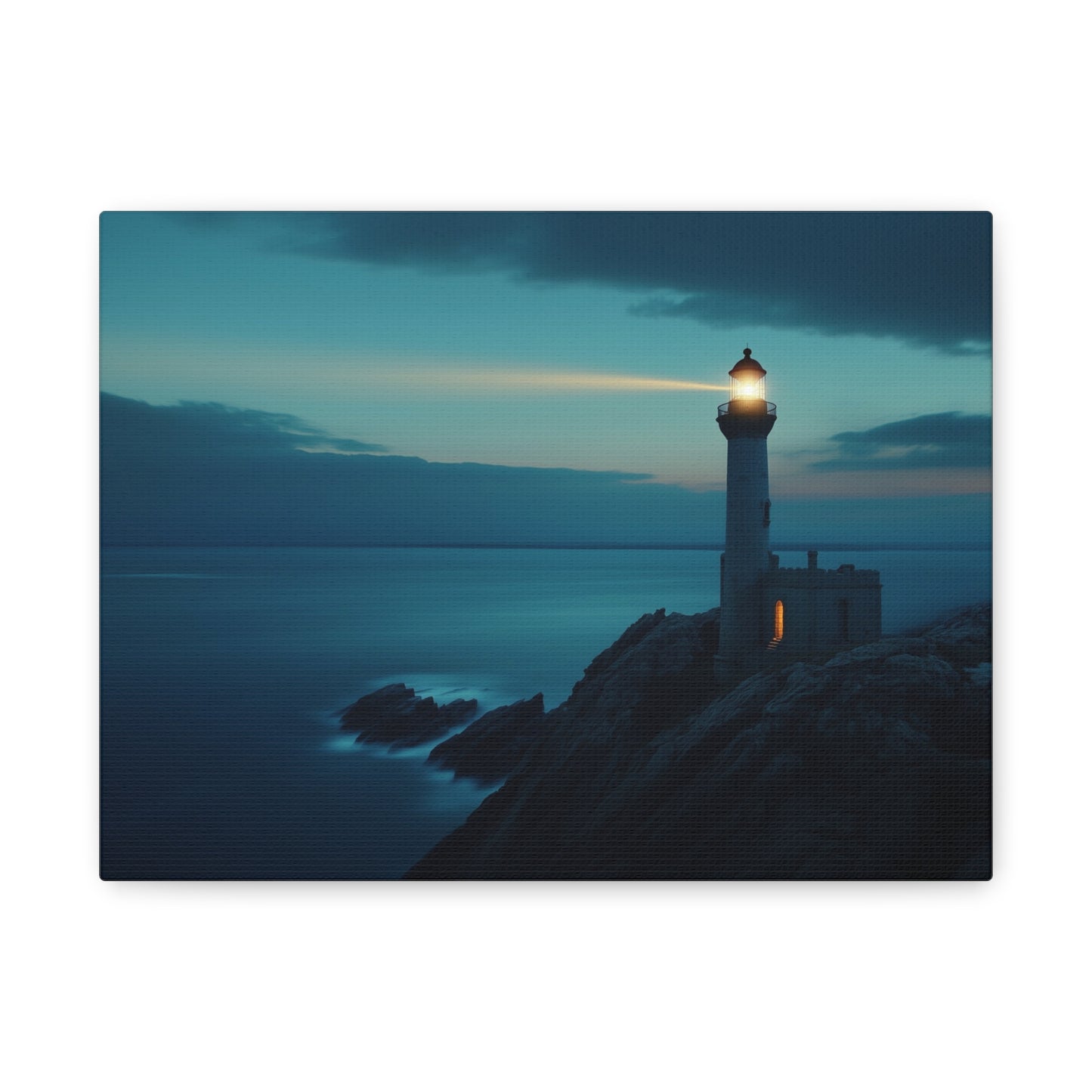 Lighthouse at Dusk Wall Art, Print on Wrapped Matte Canvas (FREE SHIPPING)