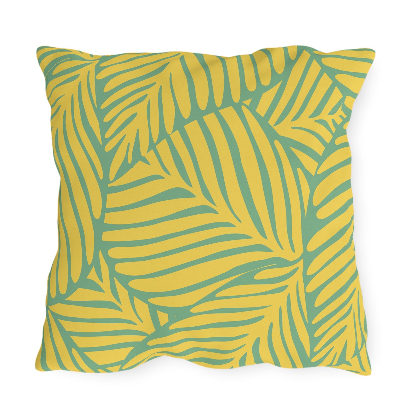 Palm Leaves Yellow Green Pattern Outdoor Pillow (FREE SHIPPING)