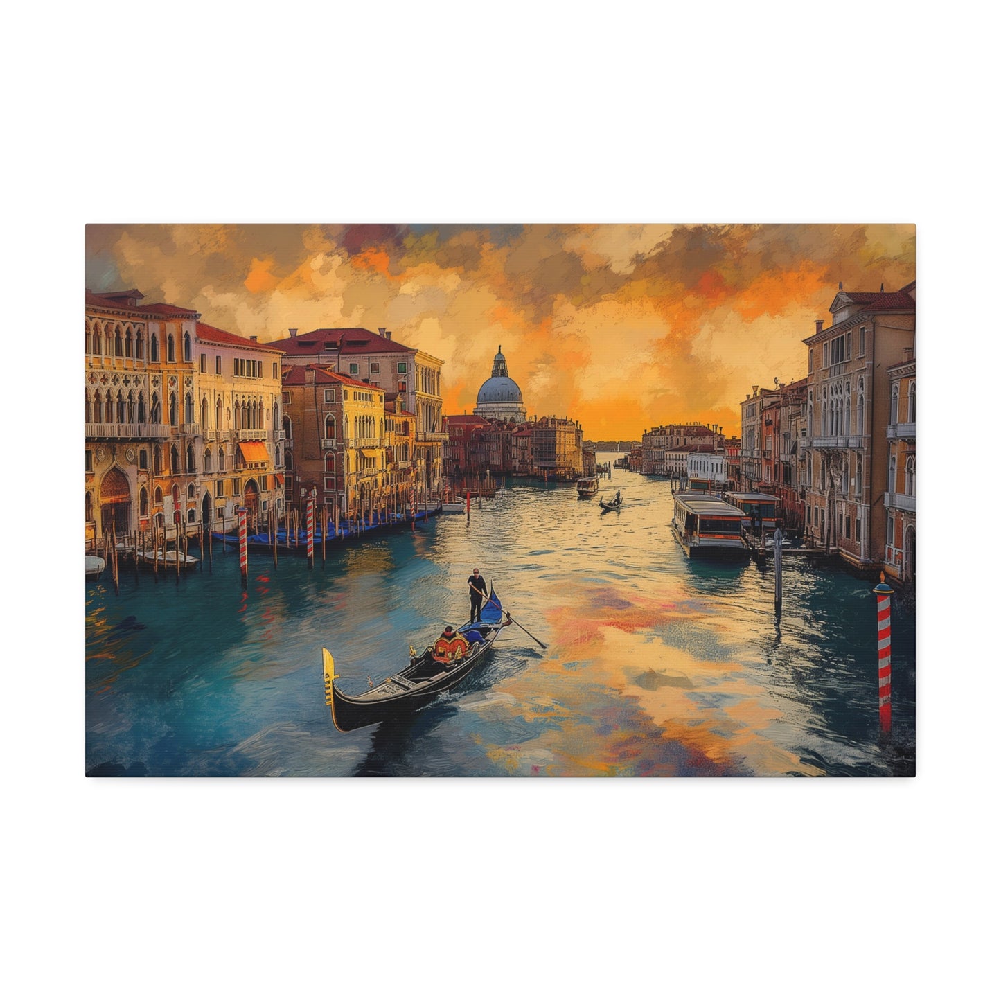 Venice Sunset Wall Art, Print on Wrapped Canvas (FREE SHIPPING)