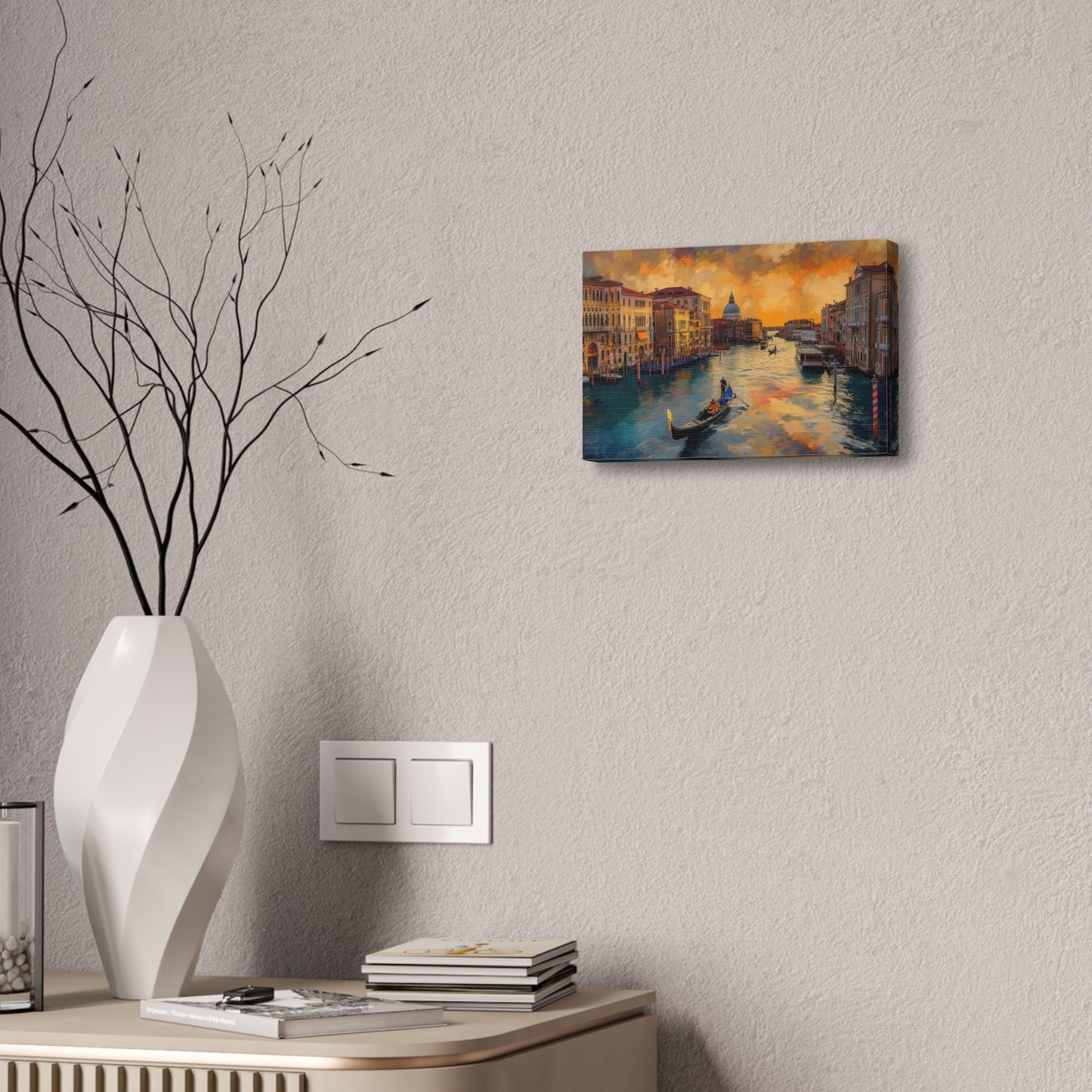 Venice Sunset Wall Art, Print on Wrapped Canvas (FREE SHIPPING)