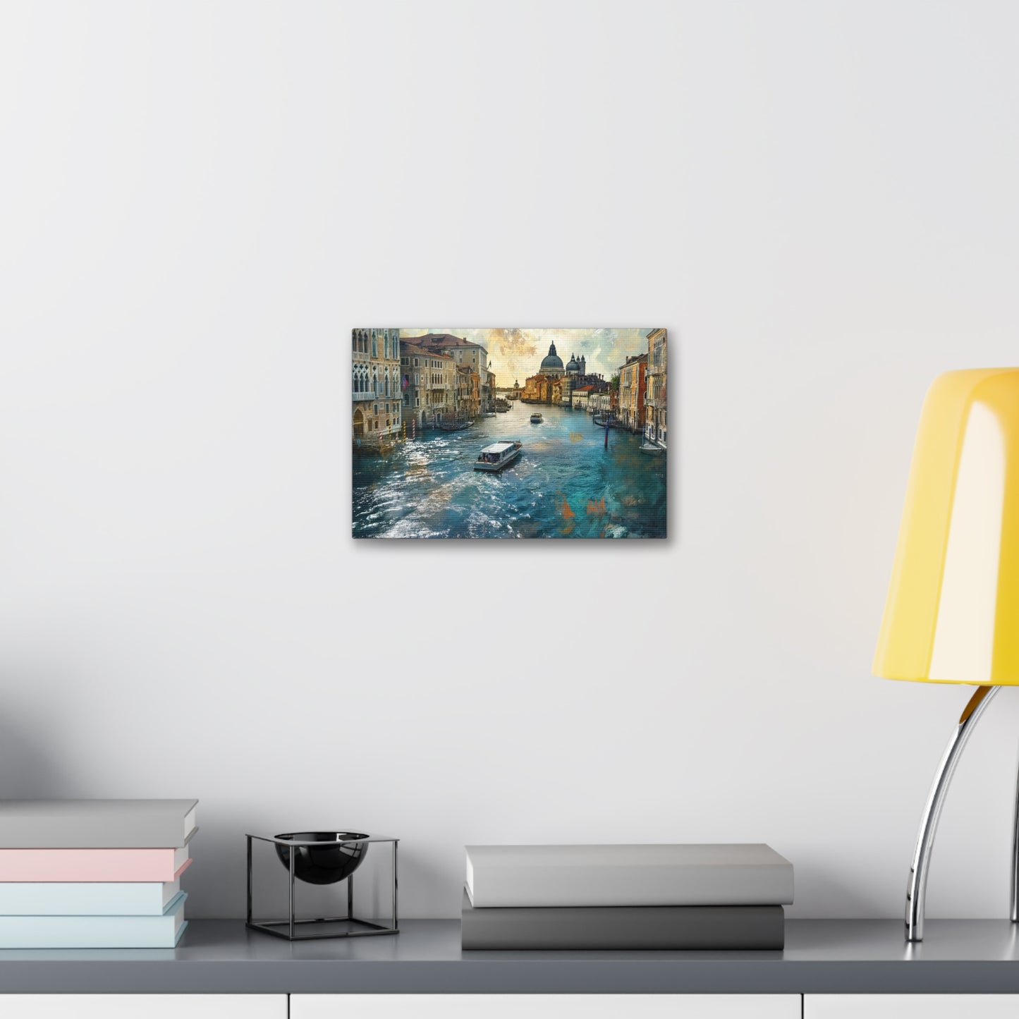 Venice Water Taxi Wall Art, Print of Wrapped Matte Canvas (FREESHIPPING)