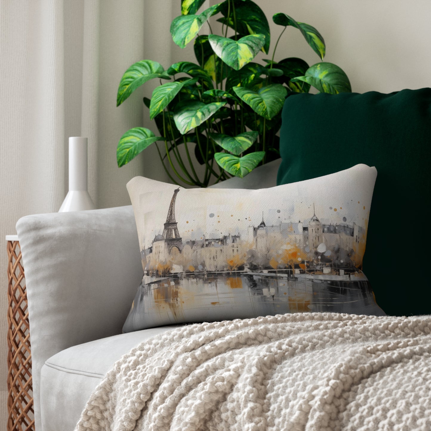 Paris City-scape Lumbar Pillow (FREE SHIPPING)