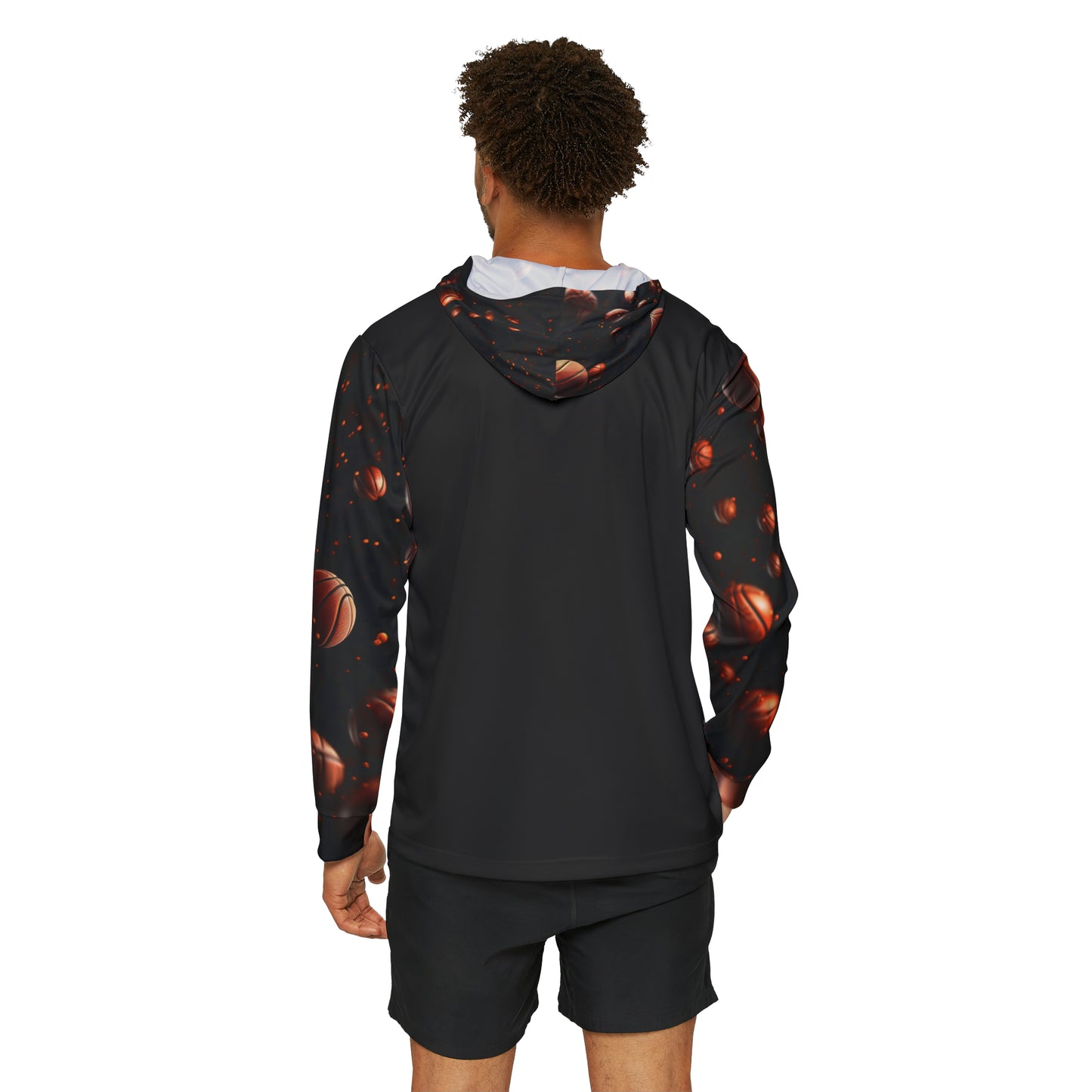 Sleeve Print Basketball Warmup Hoodie