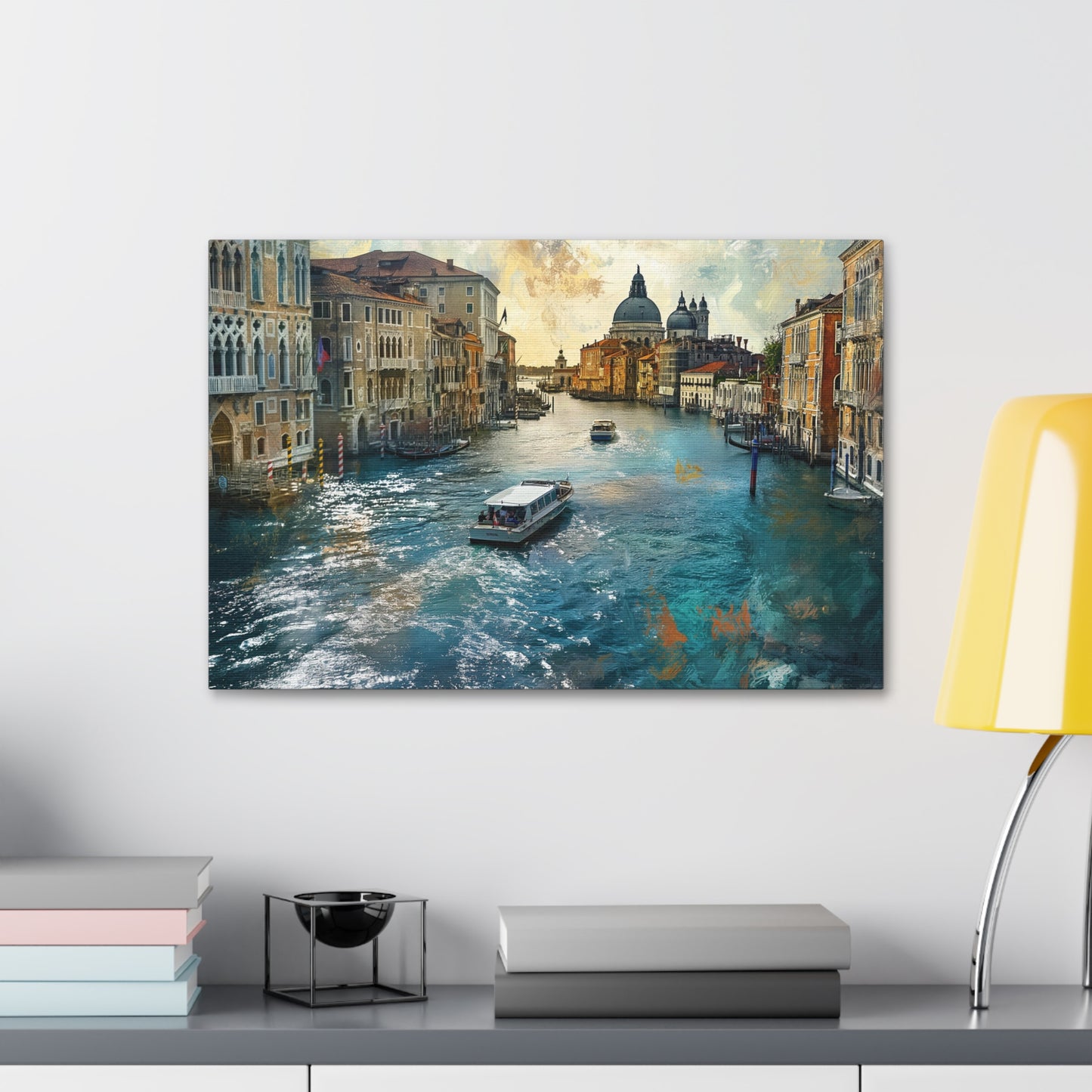 Venice Water Taxi Wall Art, Print of Wrapped Matte Canvas (FREESHIPPING)