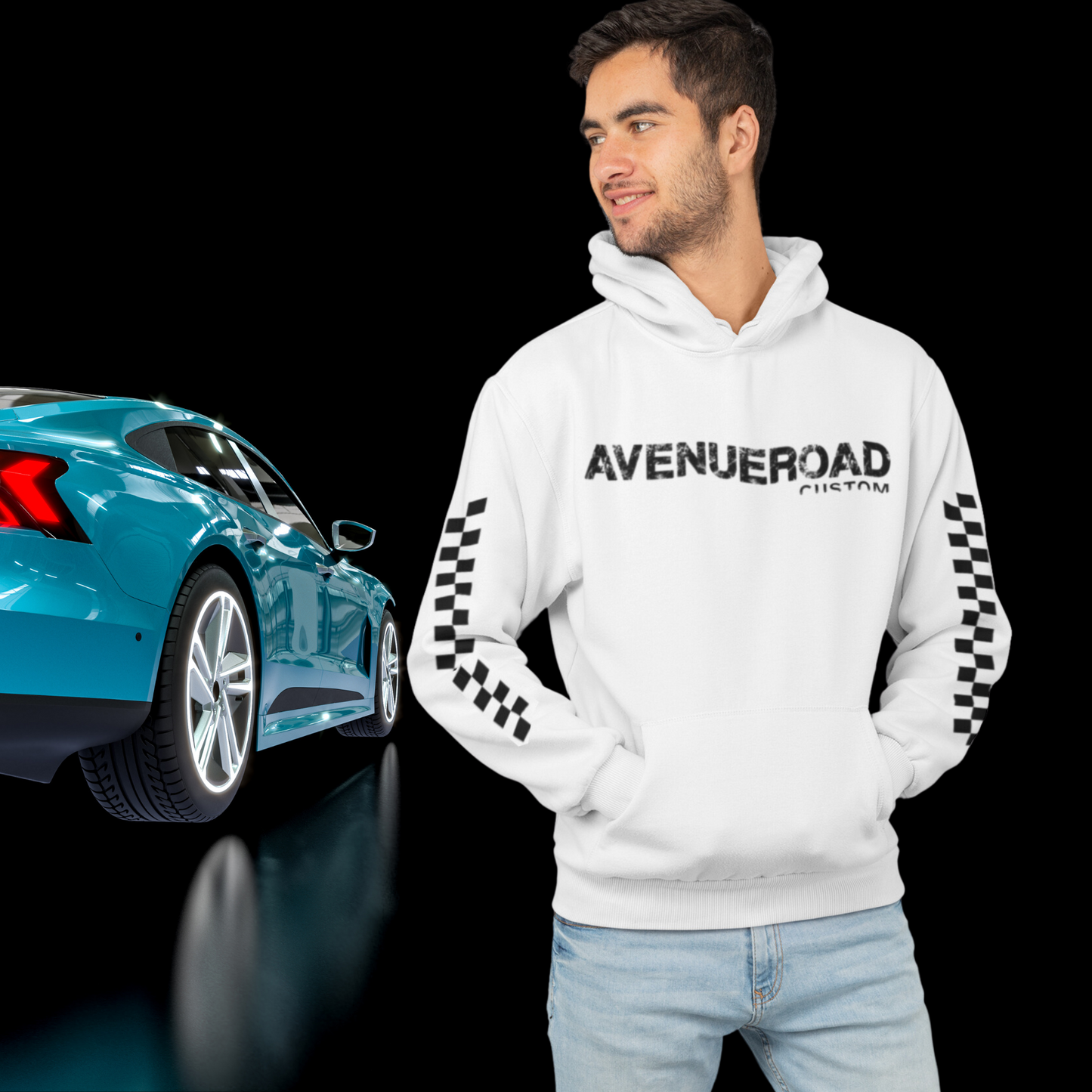 Race Track Design Hooded Sweatshirt