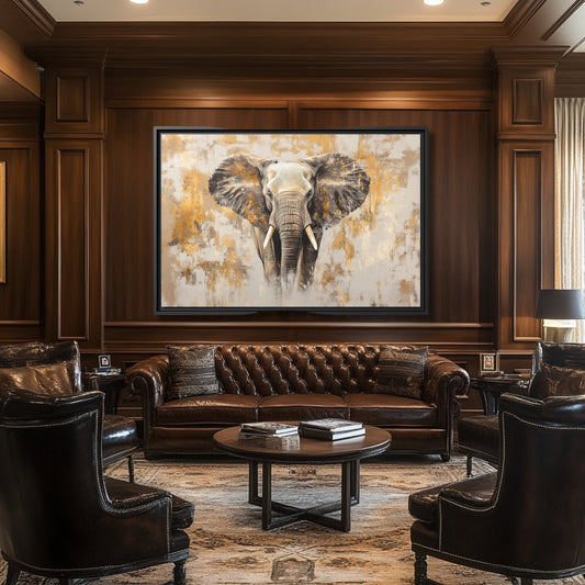 Elephant Abstract Framed Print on Matte Canvas Wall Art (FREE SHIPPING)