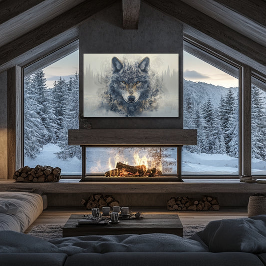 Grey Wolf Snowy Tundra Print on Canvas Wrapped Wall Art (FREE SHIPPING)