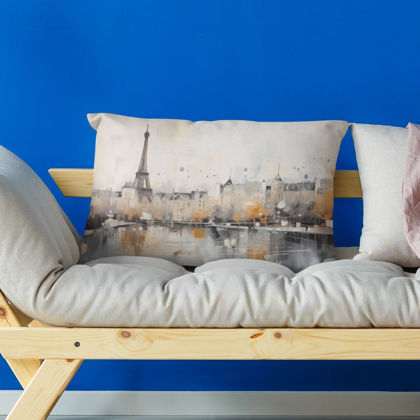 Eiffel Tower, Paris Cityscape Lumbar Pillow