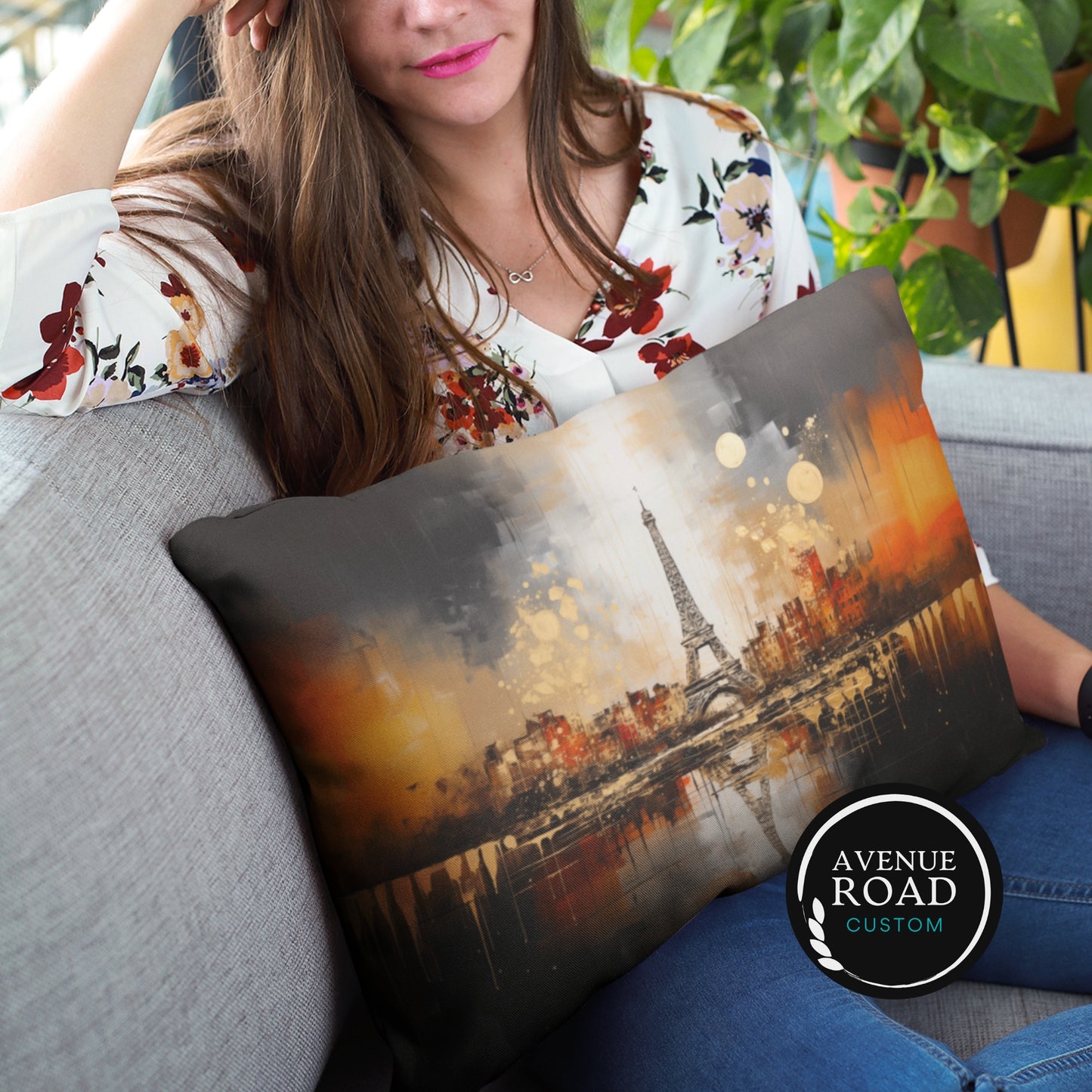 Paris Night Eiffel Tower Pillow