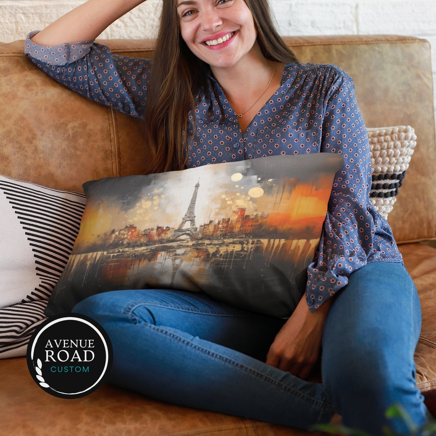 Paris Night Eiffel Tower Pillow