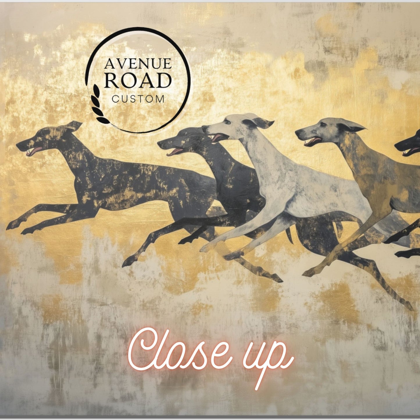 Greyhound Dog Race Print on Wrapped Canvas Wall Art (FREE SHIPPING)