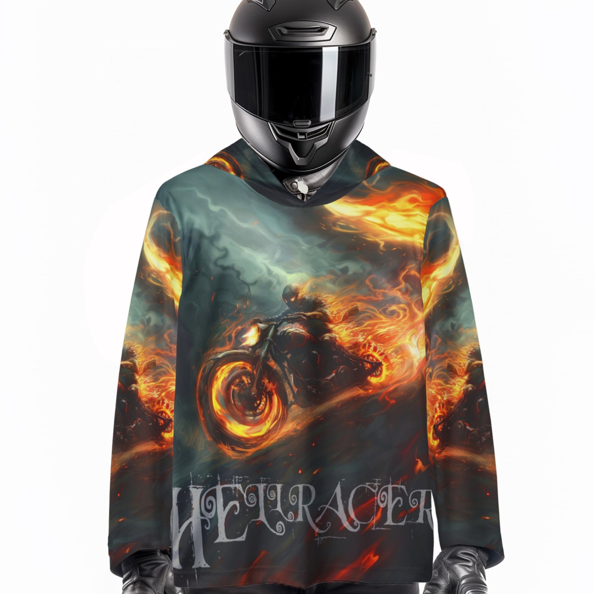 Avenue Road Custom_Motorcycle Hoodie, Biker with helmet