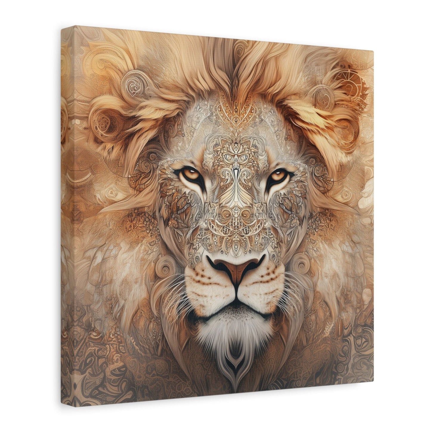 Boho Lion Portrait Wall Art_Matte Canvas with Stretched Frame (FREE SHIPPING)
