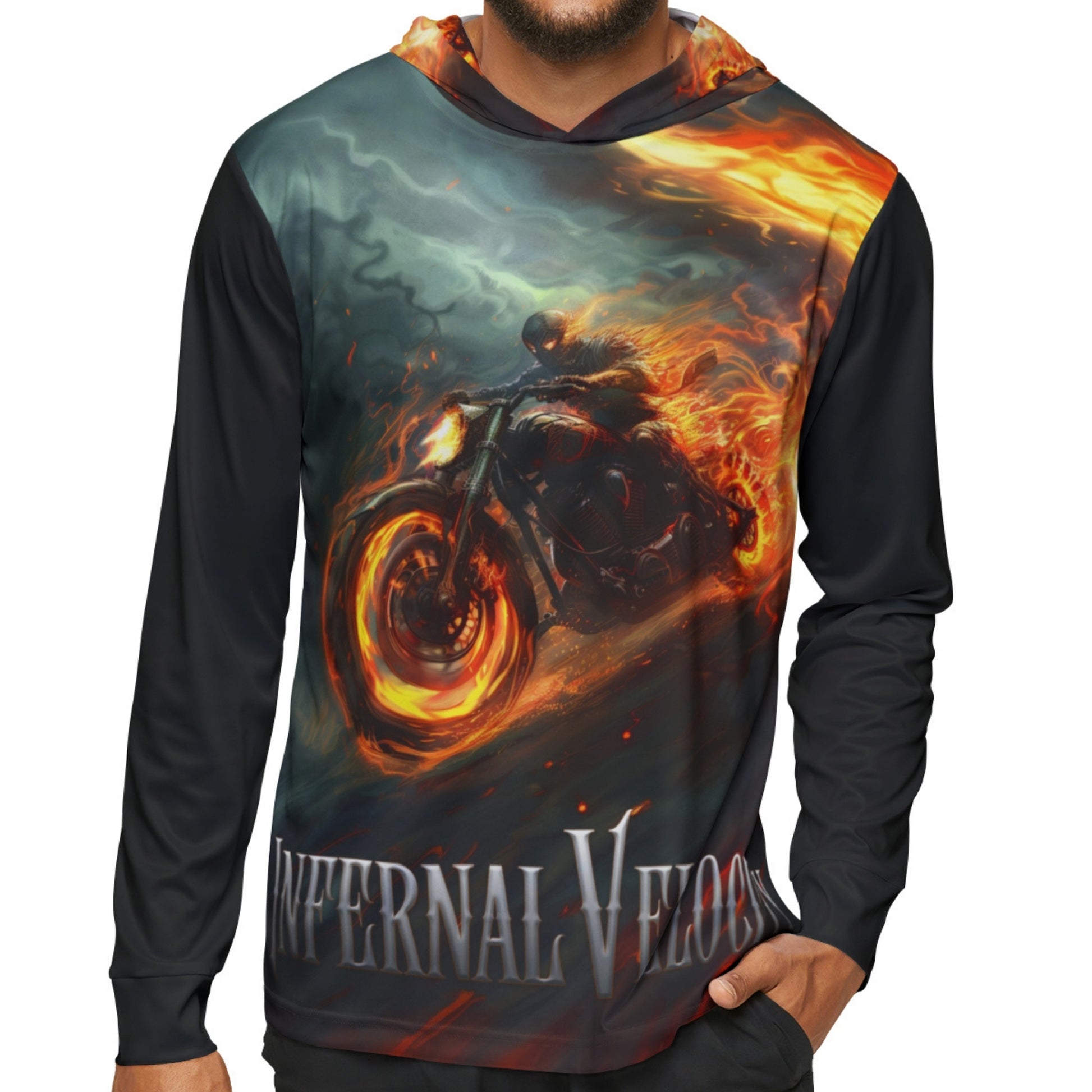 Biker Graphic Hoodie_Model Front