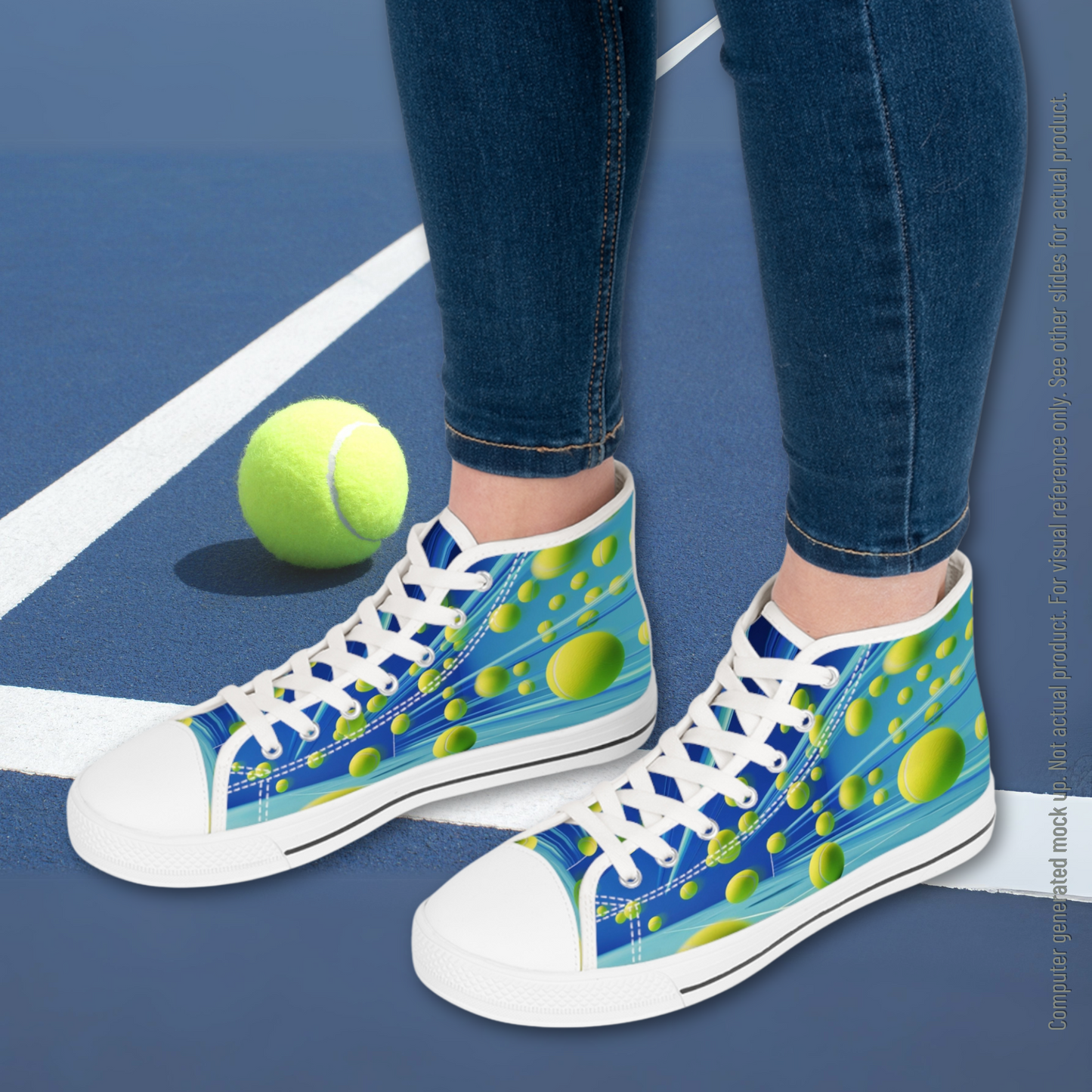 Women's High Top Tennis Ball Sneakers