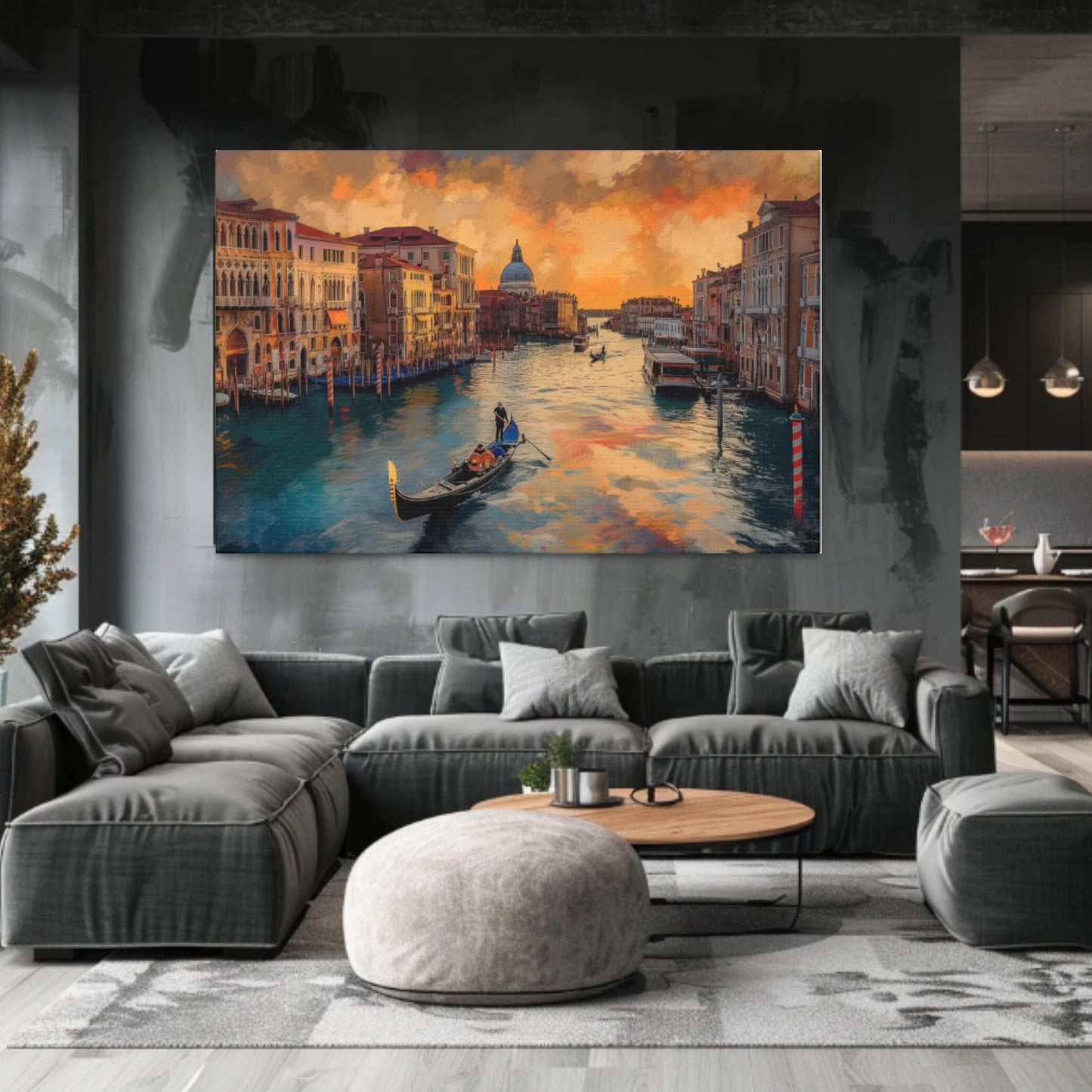 Venice Sunset Wall Art, Print on Wrapped Canvas (FREE SHIPPING)
