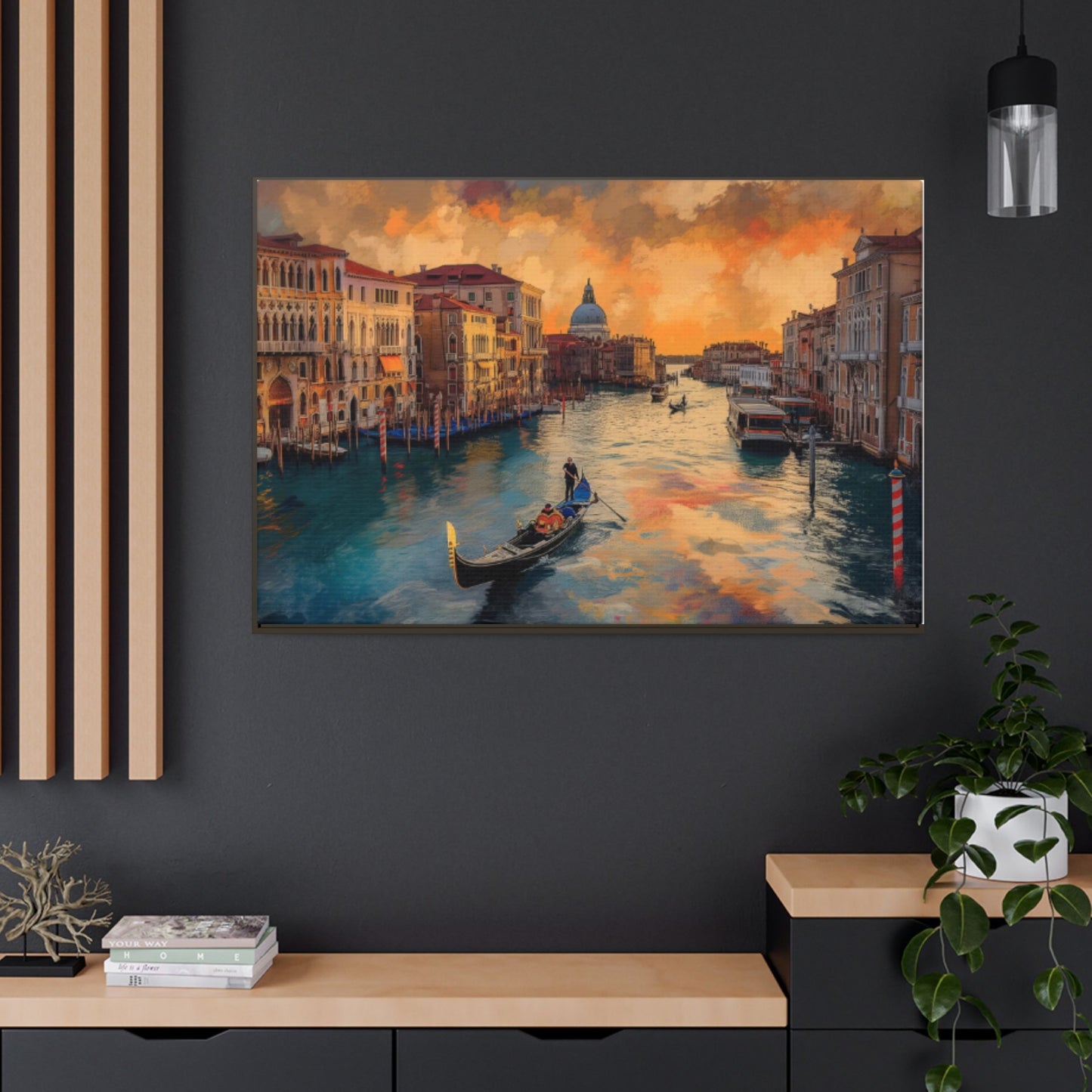 Venice Sunset Wall Art, Print on Wrapped Canvas (FREE SHIPPING)