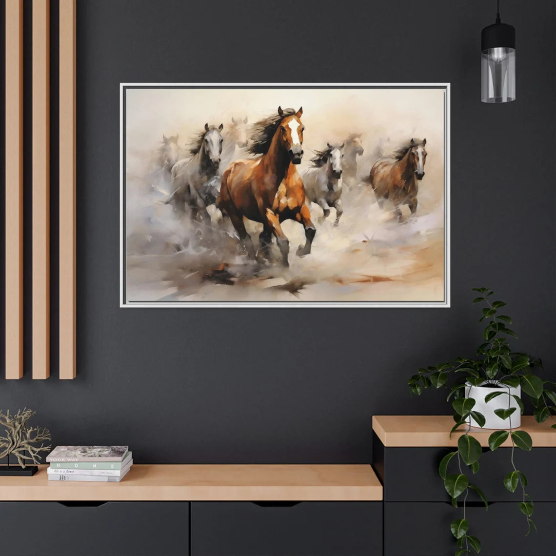 White Frame on Black Office Wall