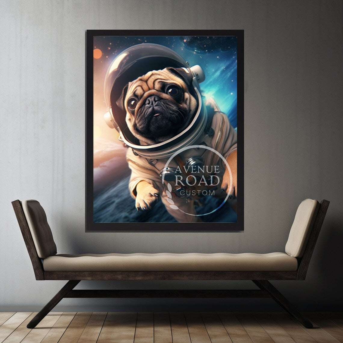 Pug Astronaut Space Walk Digital Poster