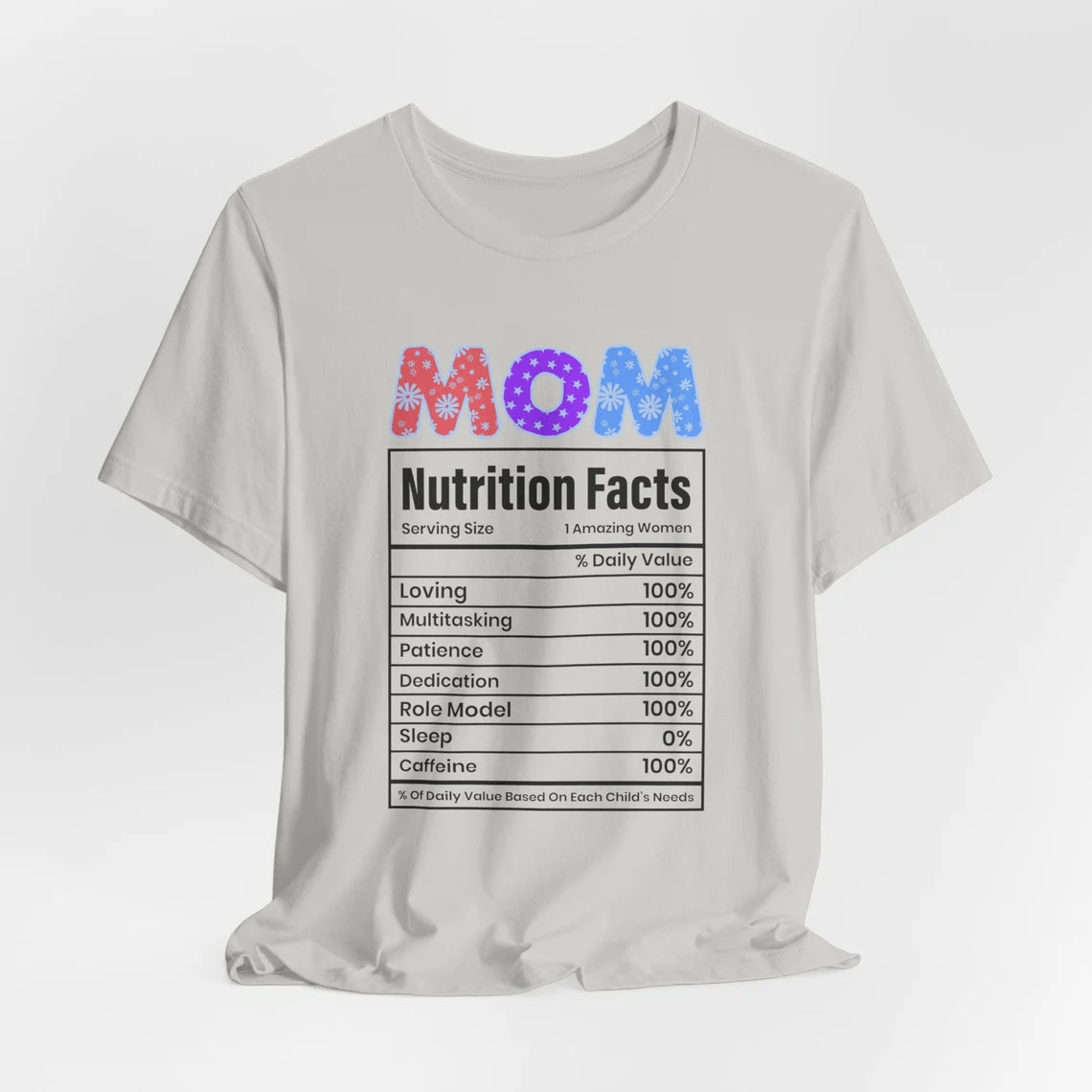 Whimsical Mother's Day Nutrition Tee_Silver