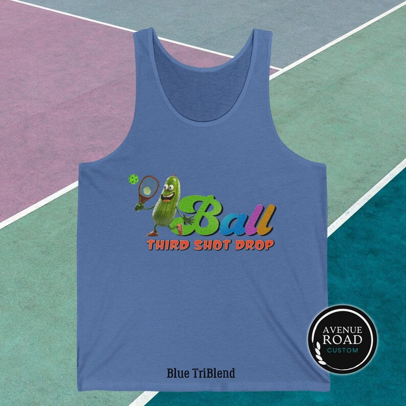 Pickle Ball Blue TriBlend Tank top