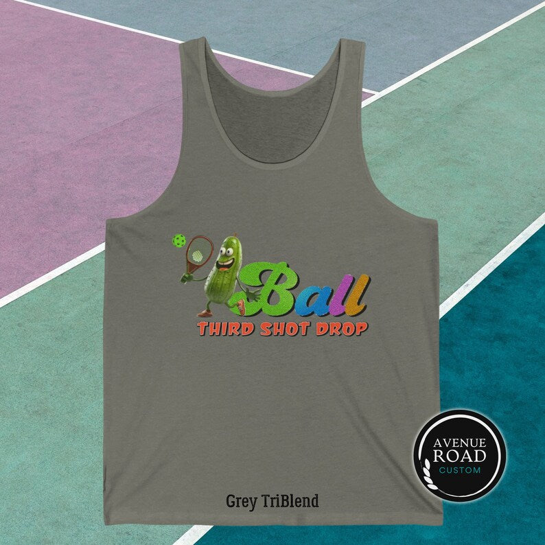 Pickle ball Grey TriBlend Tank Top