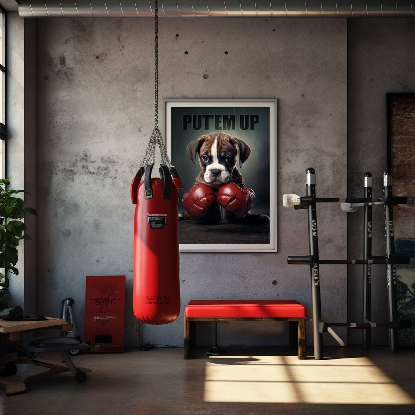 Boxing Boxer Pup Wall Art_Home Gym Decor