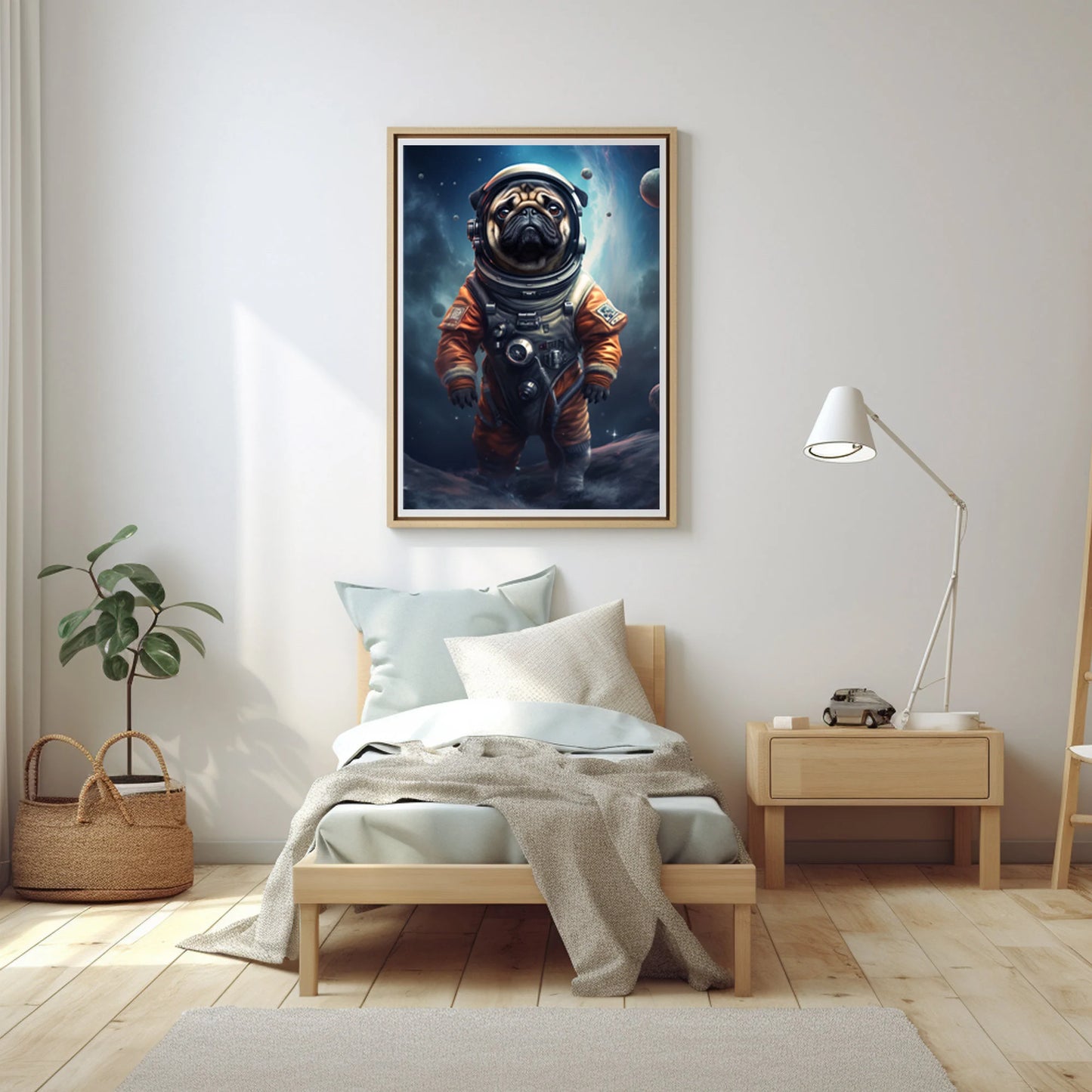 Pug Dog Galactic Astronaut Digital Poster_Kids Room